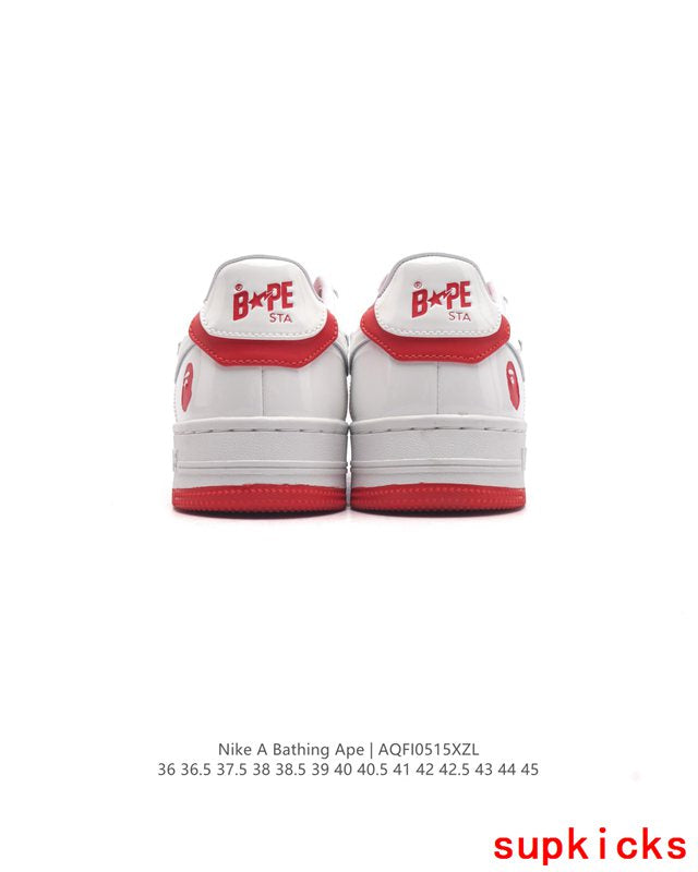 A Bathing Ape Bape Sta Low White Red