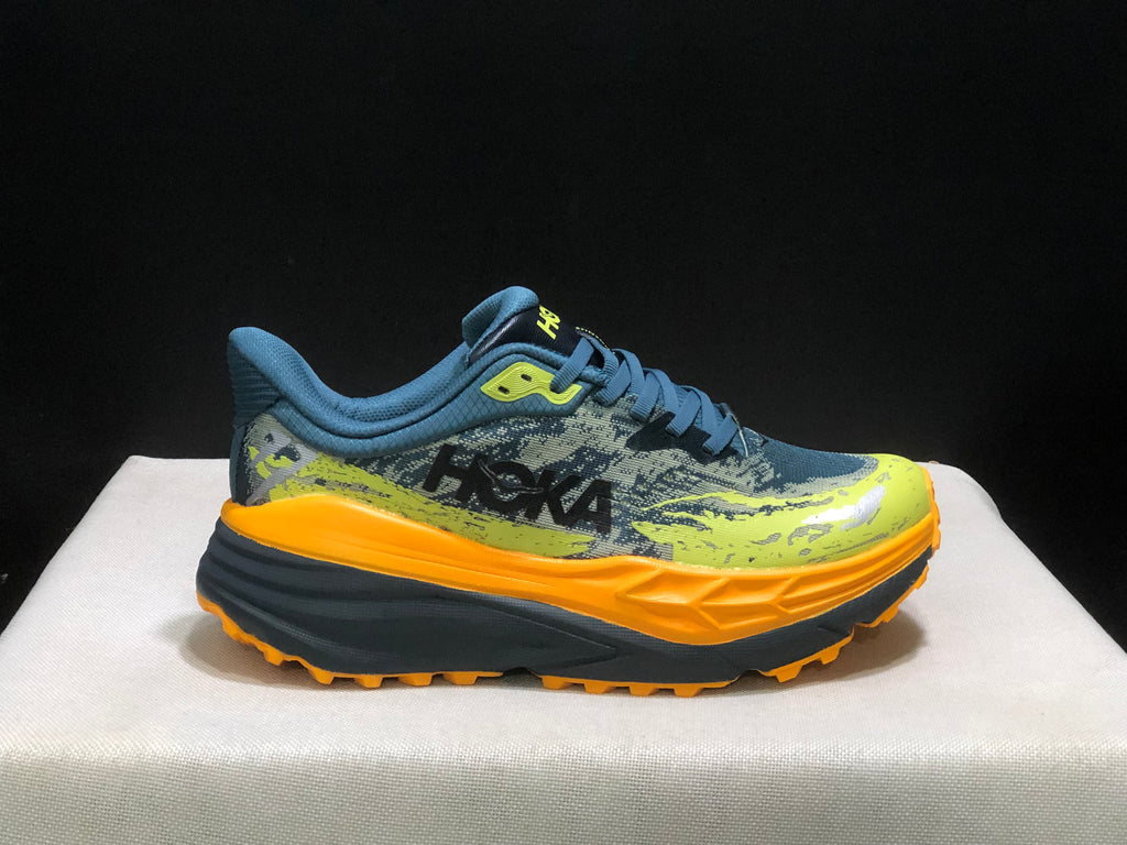 Hoka One One Stinson 7 Comfortable Anti-slip Running Shoes Turquoise/Camouflage/Orange