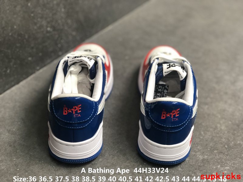 A Bathing Ape Bape Sta Low Red Navy White