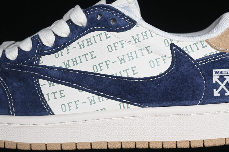 Travis Scott Fragment Design Nike Air Jordan 1 Low OG SP Navy White Sneakers