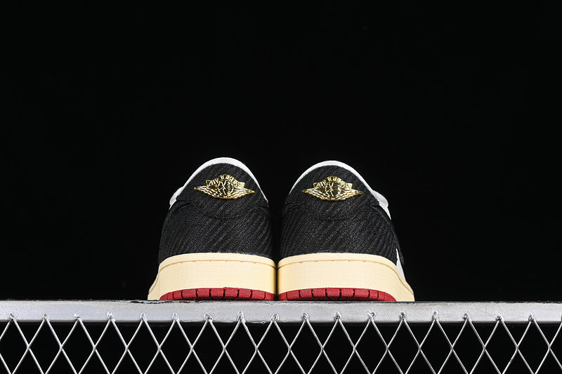 Trophy Room Nike Air Jordan 1 Low OG Away Sail Black Varsity Red Muslin Sneakers