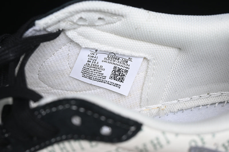 Travis Scott Fragment Design Nike Air Jordan 1 Low OG SP Off White Grey Black Sneakers