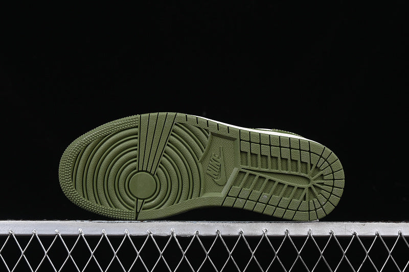 Travis Scott Fragment Design Nike Air Jordan 1 Low OG SP White Green Sneakers