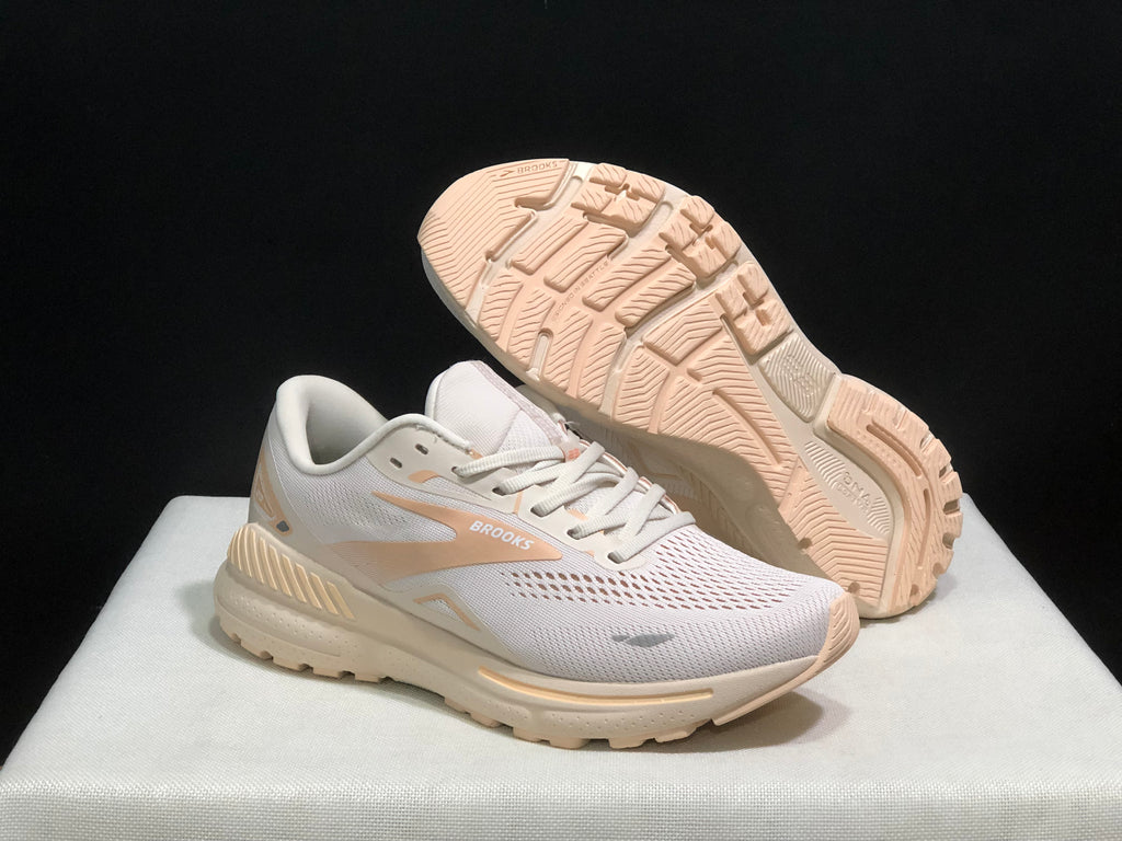 Brooks Adrenaline GTS 23 Shock-absorbing Wear-resistant Low-top Running Shoes Crystal Grey/Pink