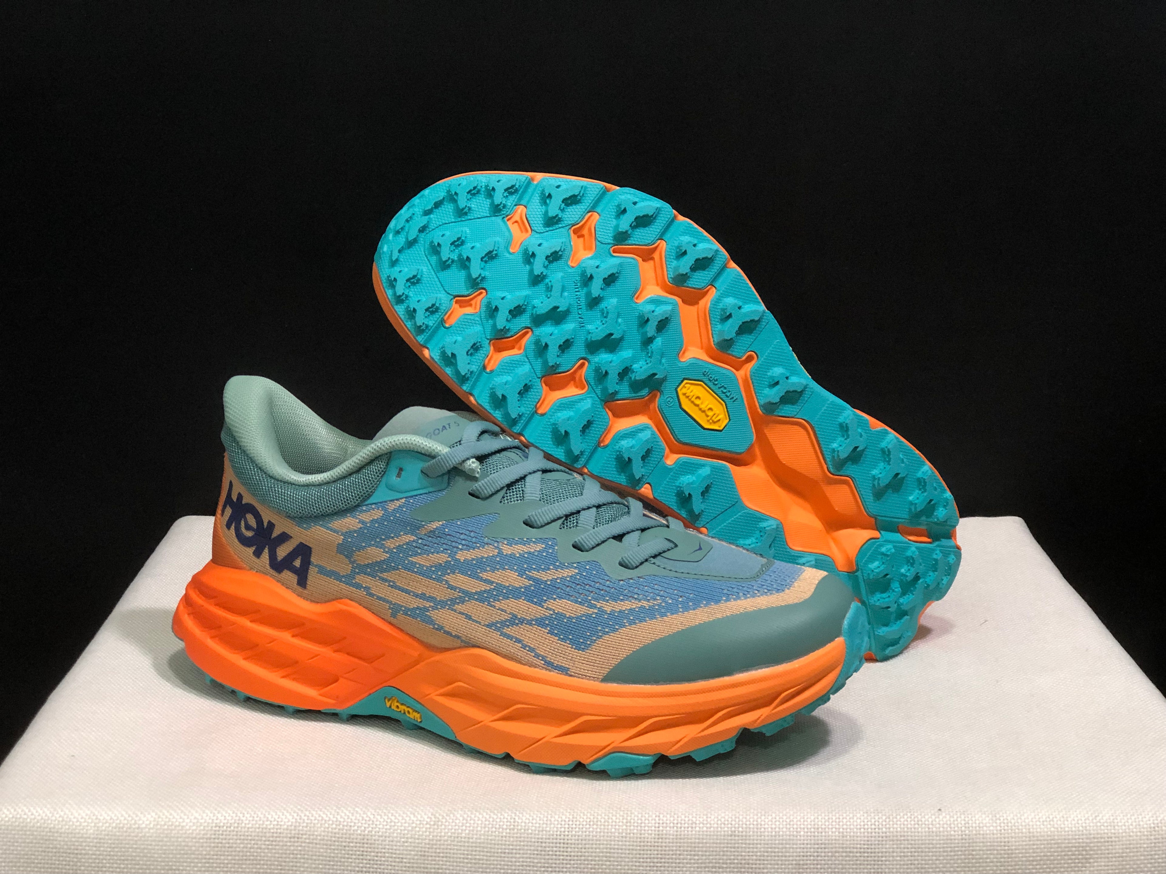 Hoka One One Speedgoat 5 Men's Trail Running Shoes Sneakers Teal/Orange