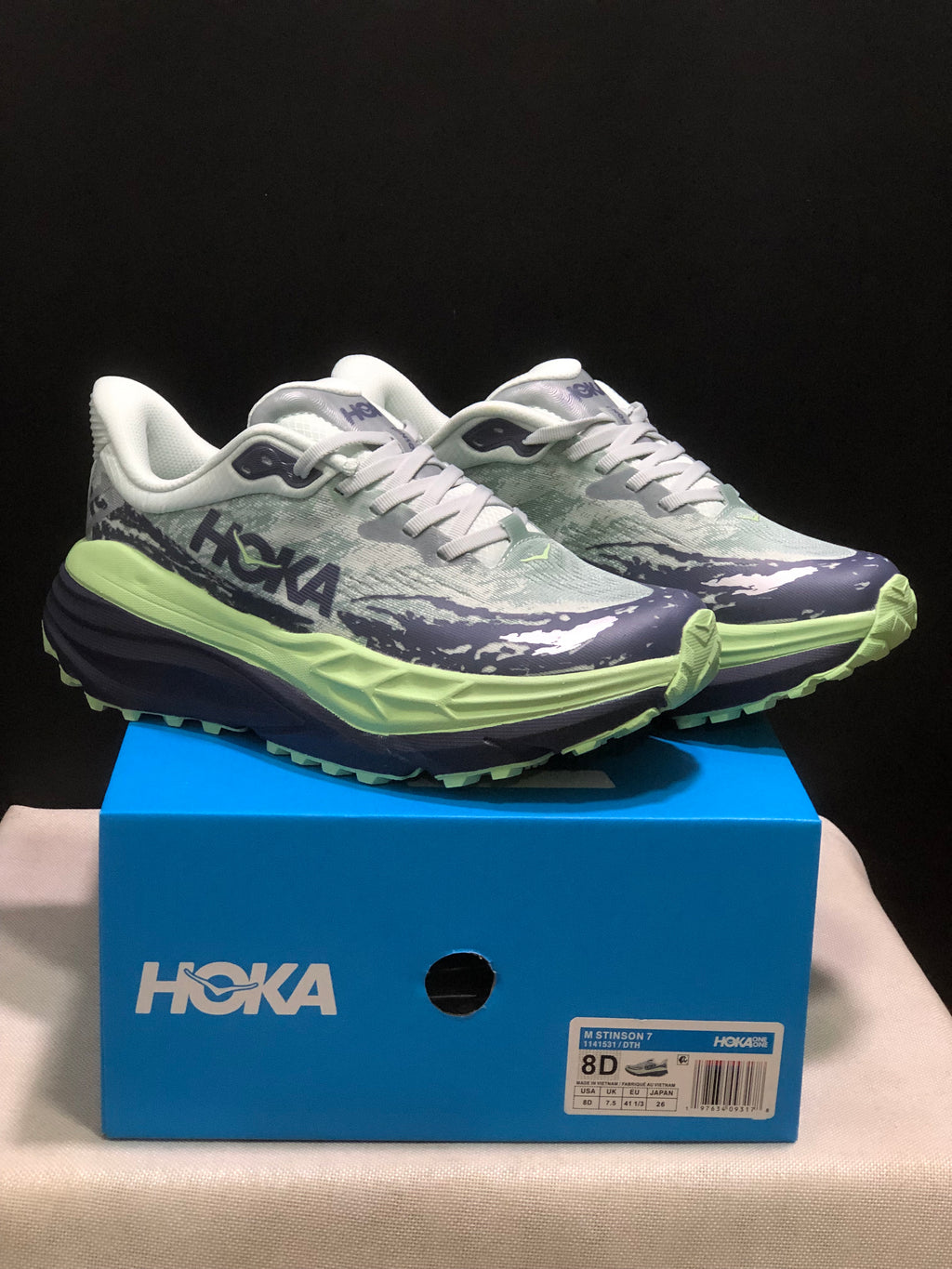 Hoka One One Stinson 7 Comfortable Anti-slip Running Shoes Camouflage/Light Green