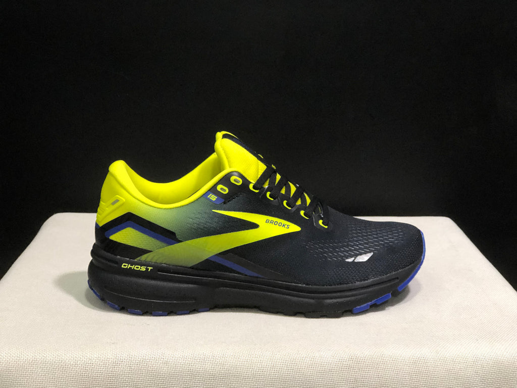Brooks Ghost 15 Shock-absorbing Wear-resistant Low-top Running Shoes Black/FluoreScent Yellow