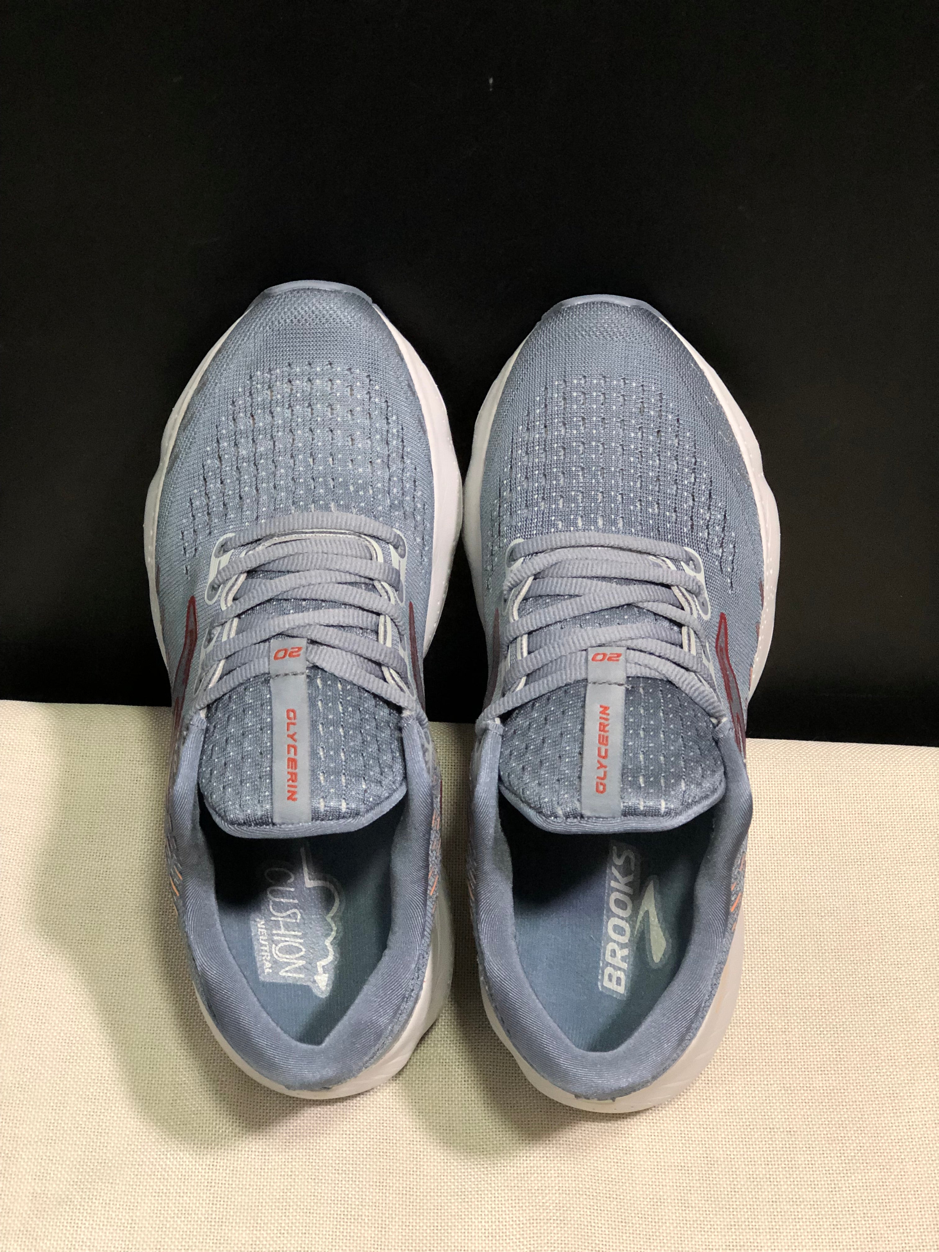 Brooks Glycerin GTS 20 Shock-absorbing Wear-resistant Running Shoes Blue Grey