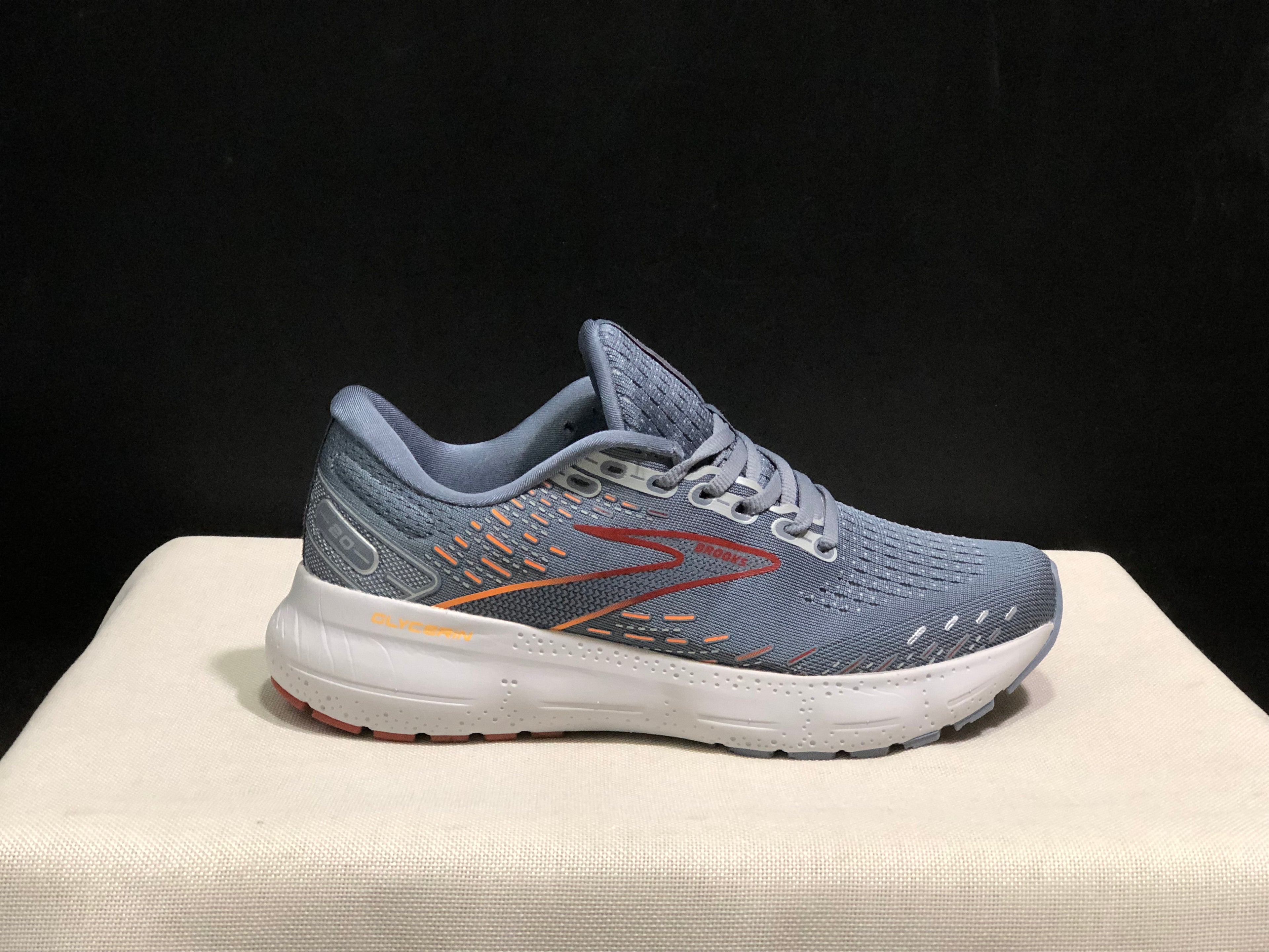 Brooks Glycerin GTS 20 Shock-absorbing Wear-resistant Running Shoes Blue Grey