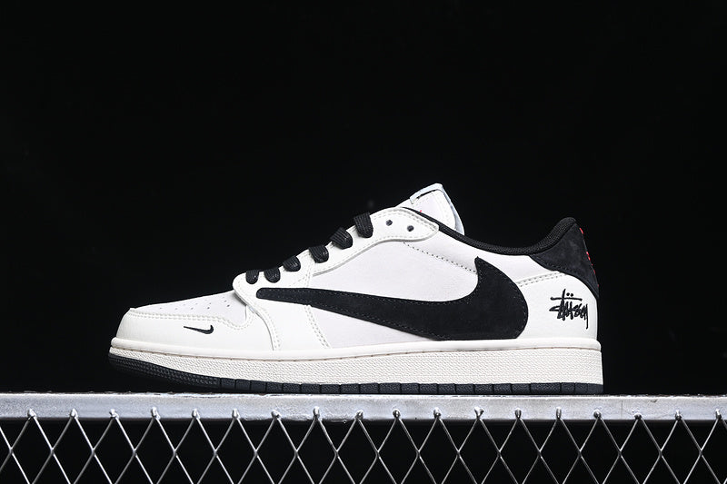 Travis Scott Fragment Design Nike Air Jordan 1 Retro Low OG SP Black White Sneakers