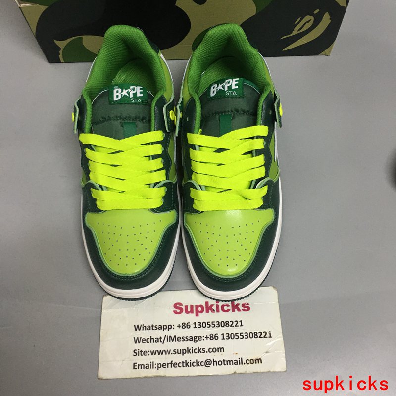 A Bathing Ape Bape SK8 Sta Green White 1J30291024