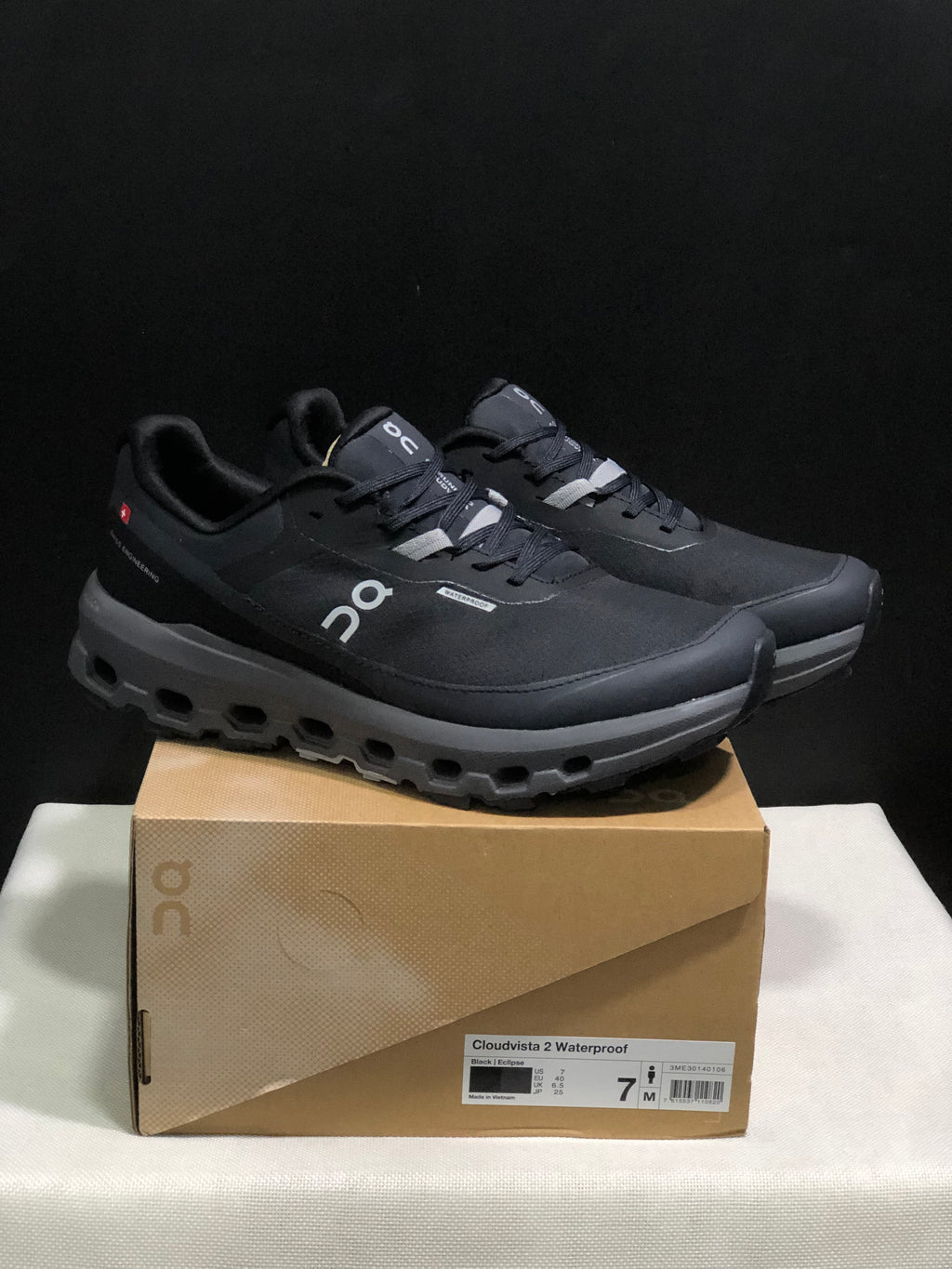 On Running Cloudvista 2 Black Waterproof Trail Running Shoes