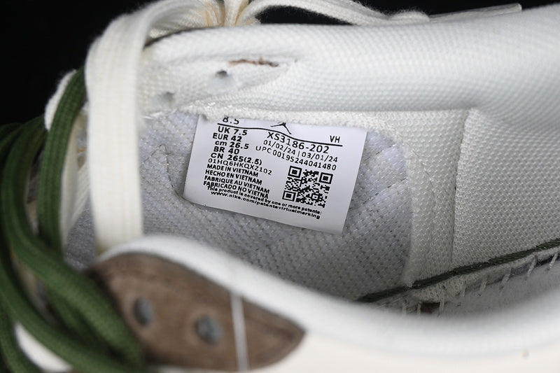 Travis Scott Fragment Design Nike Air Jordan 1 Low OG SP White Green Brown Sneakers