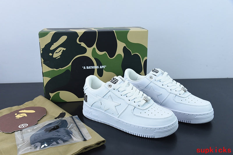 A Bathing Ape Bape Sta Low White SN Embroidery