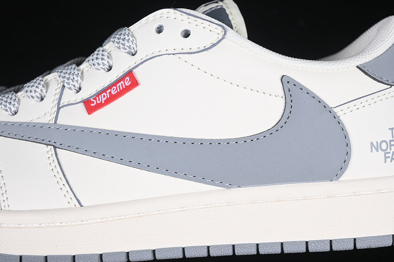 Travis Scott Fragment Design Nike Air Jordan 1 Low OG SP Grey Sole White Sneakers