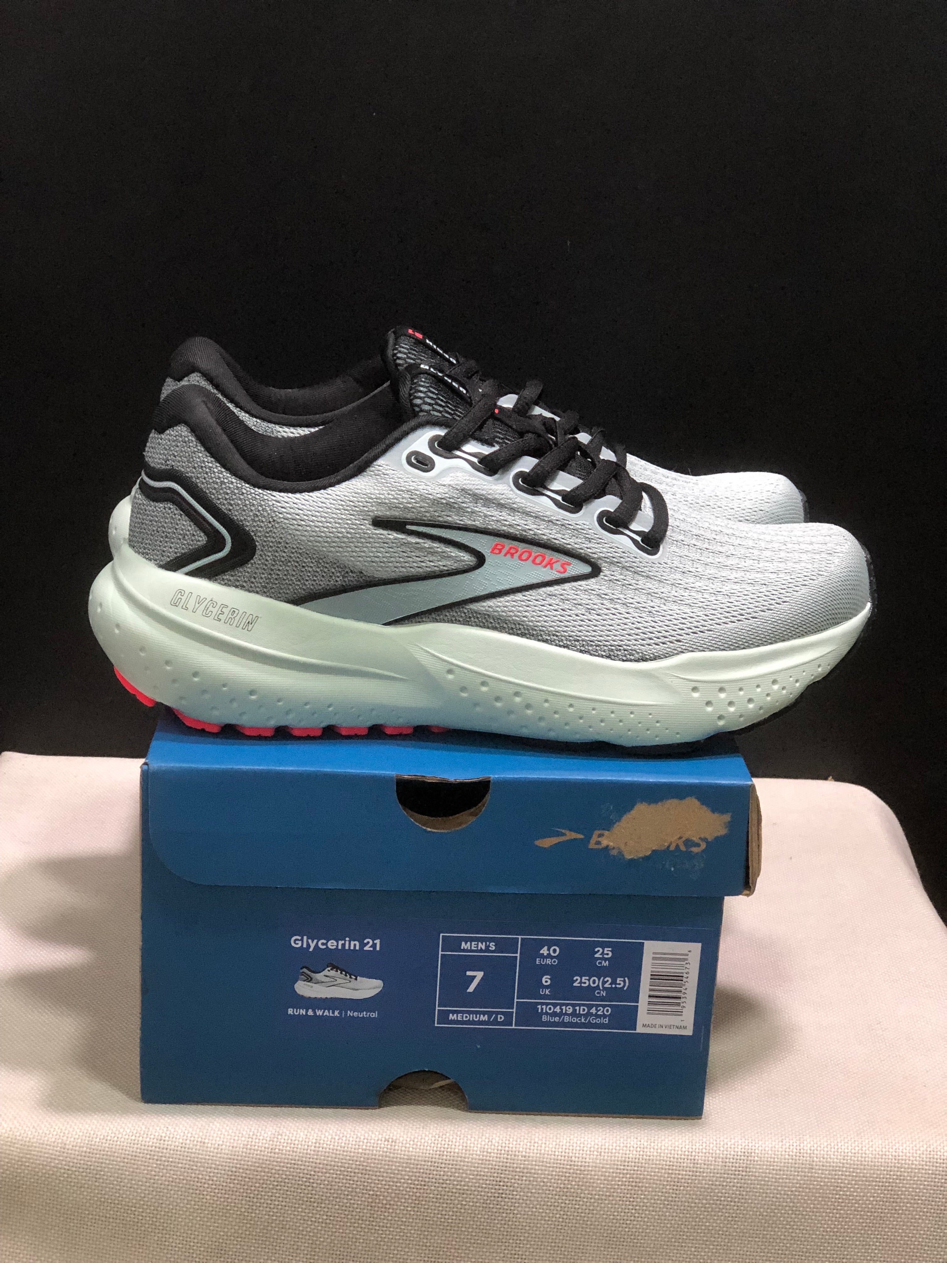 Brooks Glycerin 21 Low-top Casual Running Shoes Blue/Black/Red