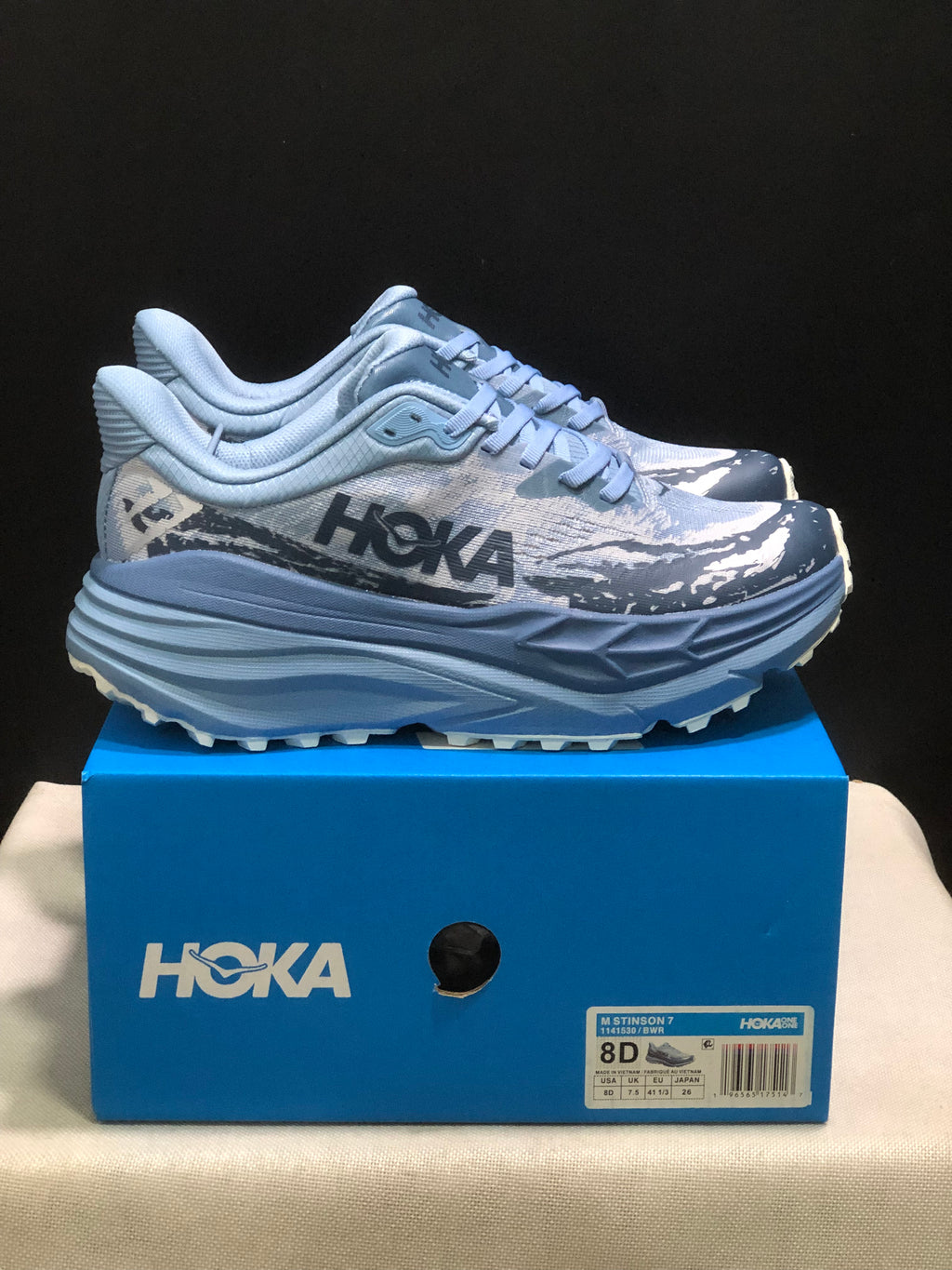 Hoka One One Stinson 7 Comfortable Anti-slip Running Shoes Blue/Camouflage