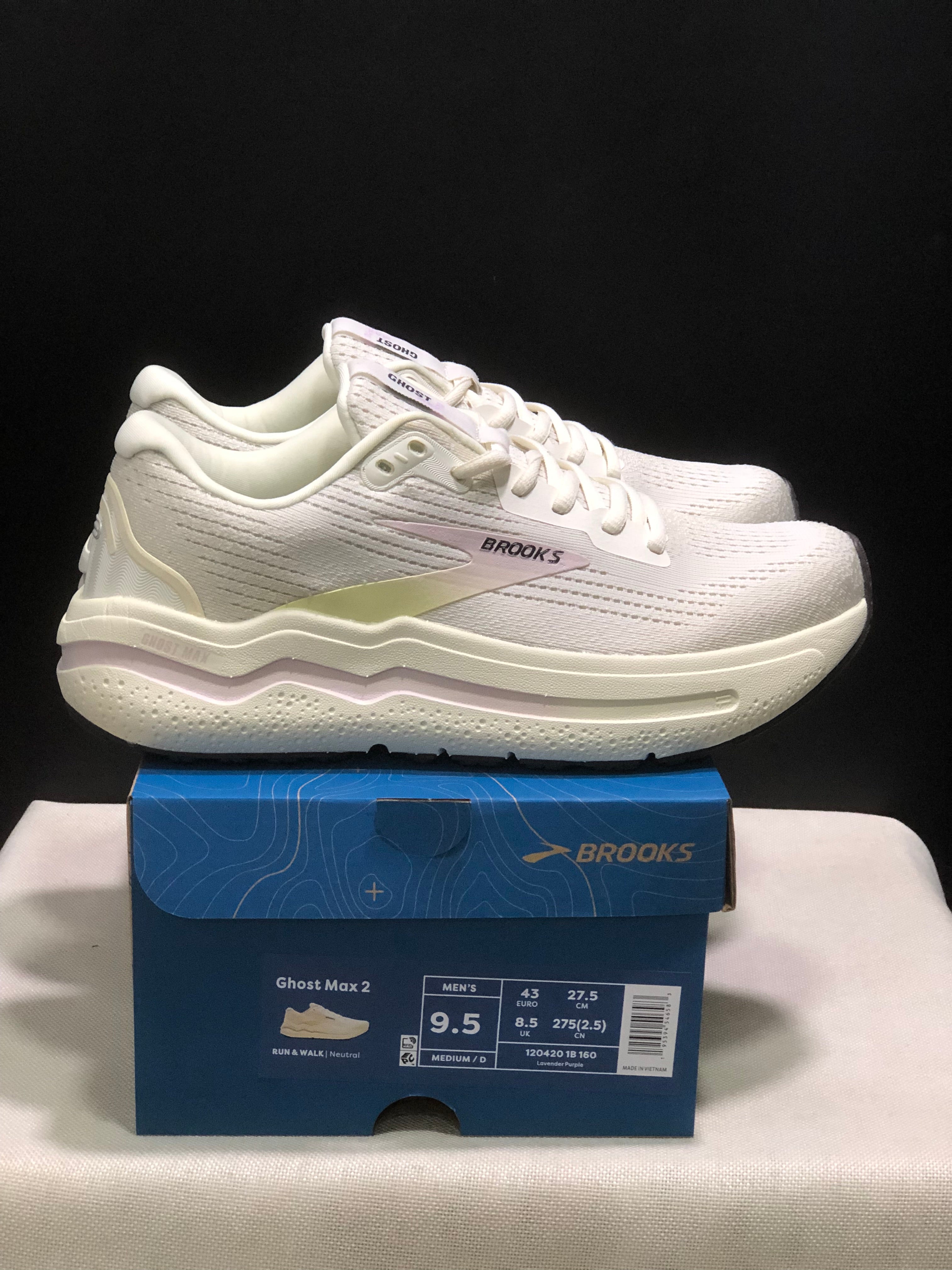 Brooks Ghost Max 2 Breathable Low-top Running Shoes Lavender Purple