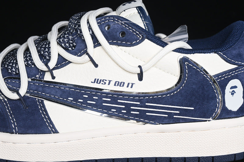 Travis Scott Fragment Design Nike Air Jordan 1 Low OG SP White Navy Sneakers