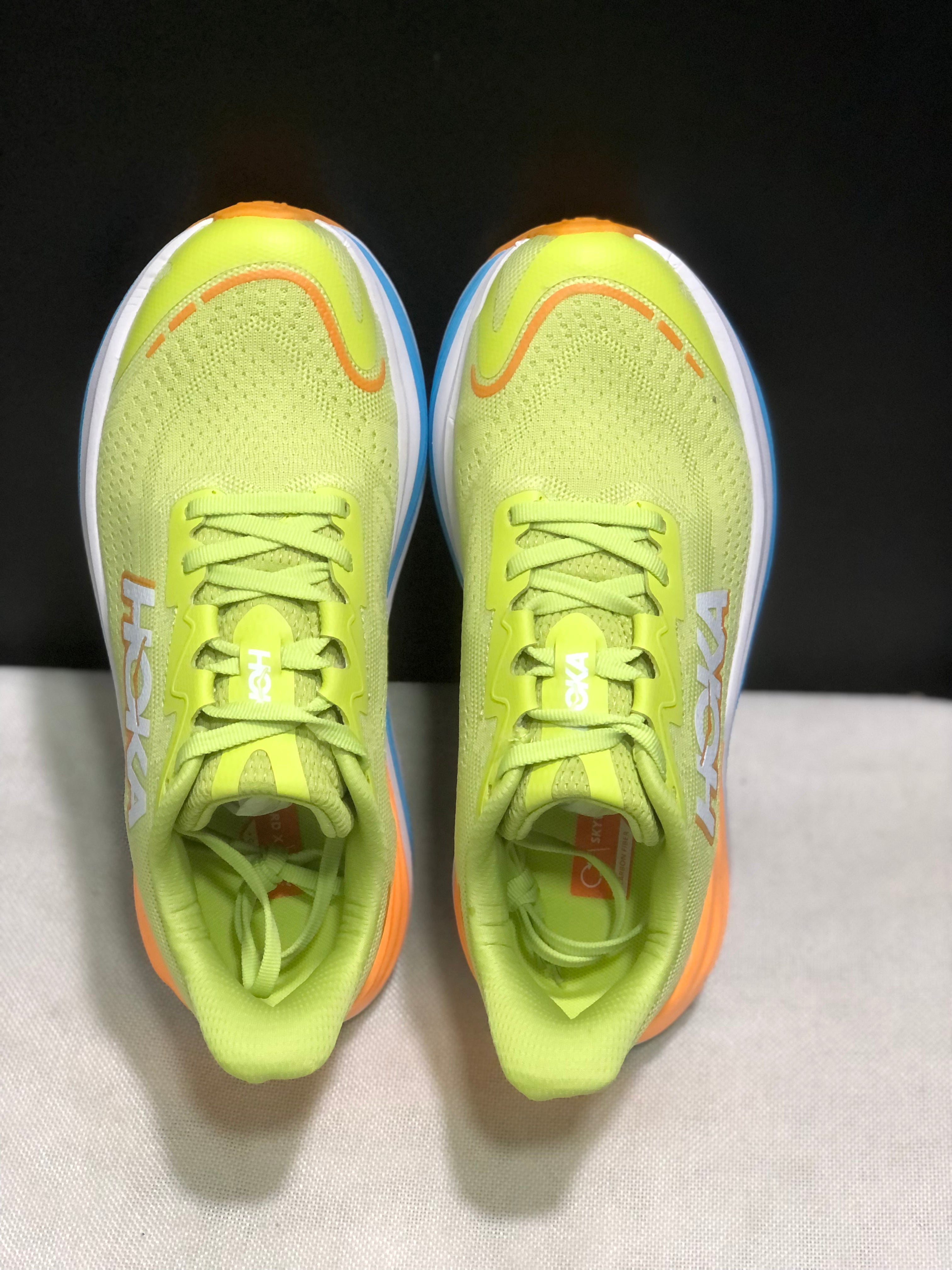 Hoka One One Skyward X Anti-slip Wear-resistant Running Shoes Sneakers Fluorescent Green