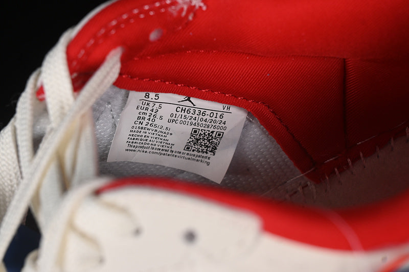 Travis Scott Fragment Design Nike Air Jordan 1 Low Supreme OG SP Red Blue White Sneakers