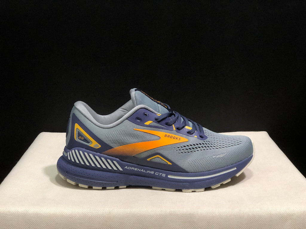 Brooks Adrenaline GTS 23 Shock-absorbing Wear-resistant Low-top Running Shoes Grey/Blue Orange
