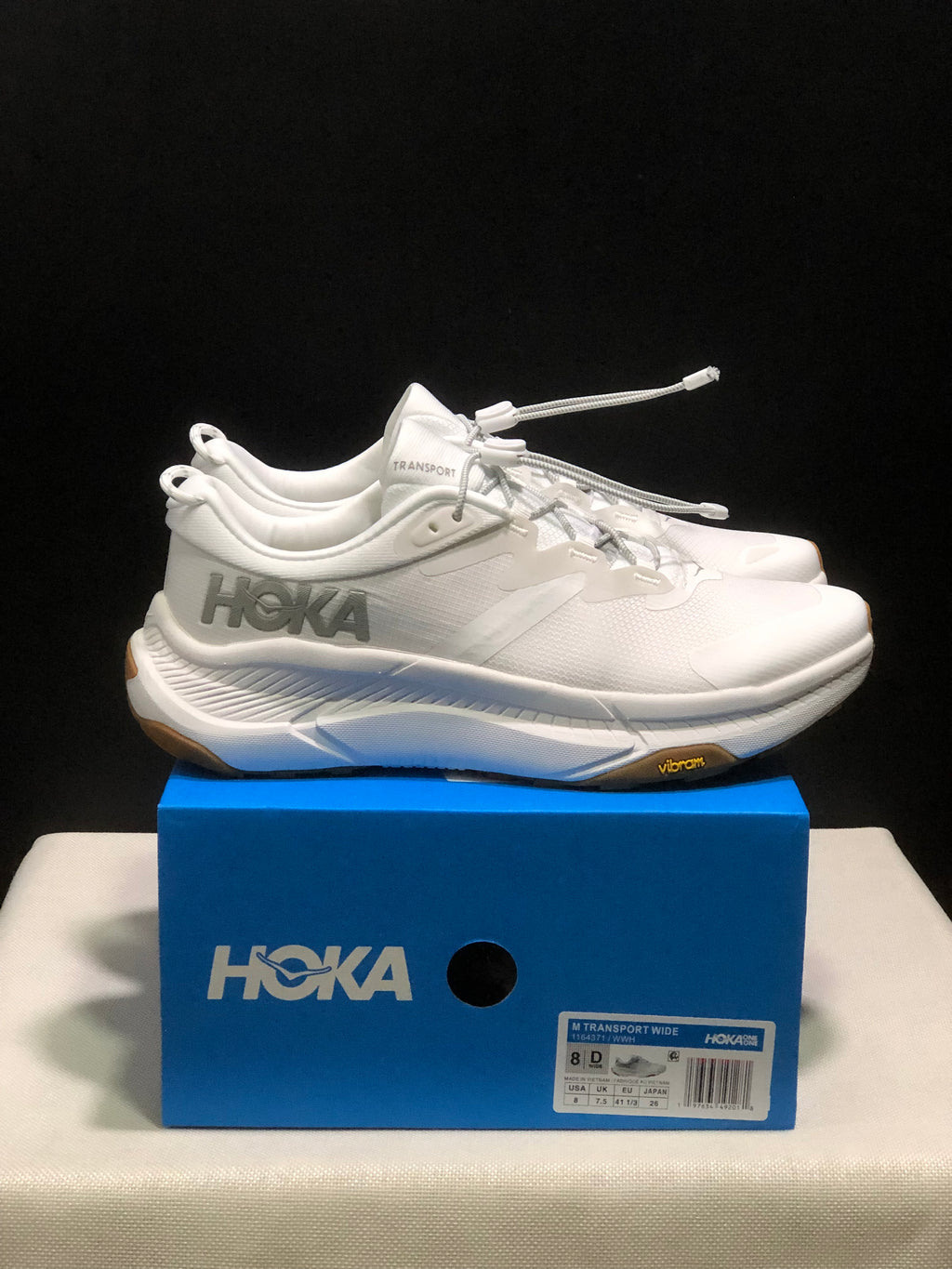 Hoka One One Transport Drawstring Low-top Running Shoes Sneakers White