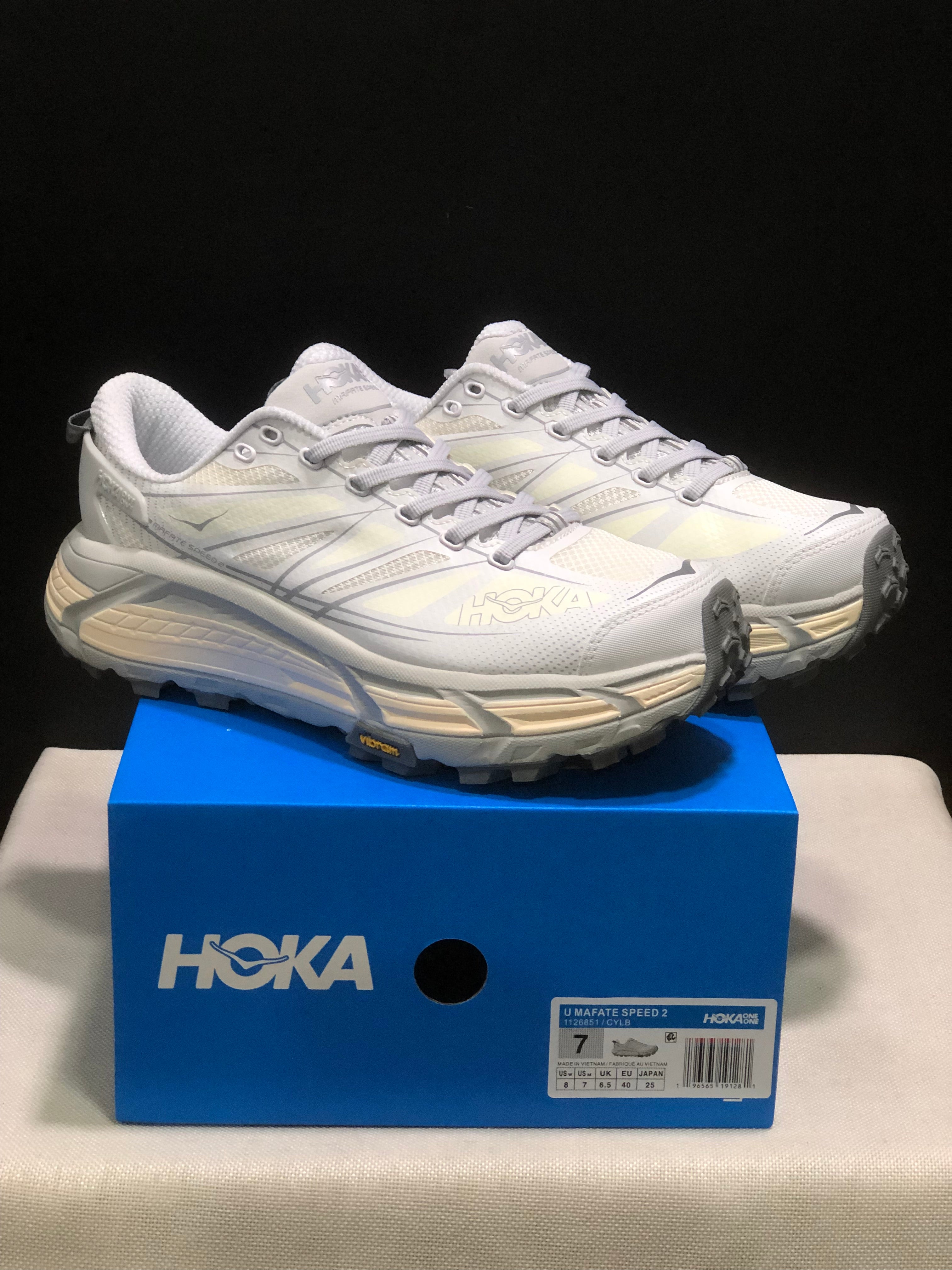 Hoka One One Mafate Speed 2 Mountain Anti-slip Running Shoes White Sneakers