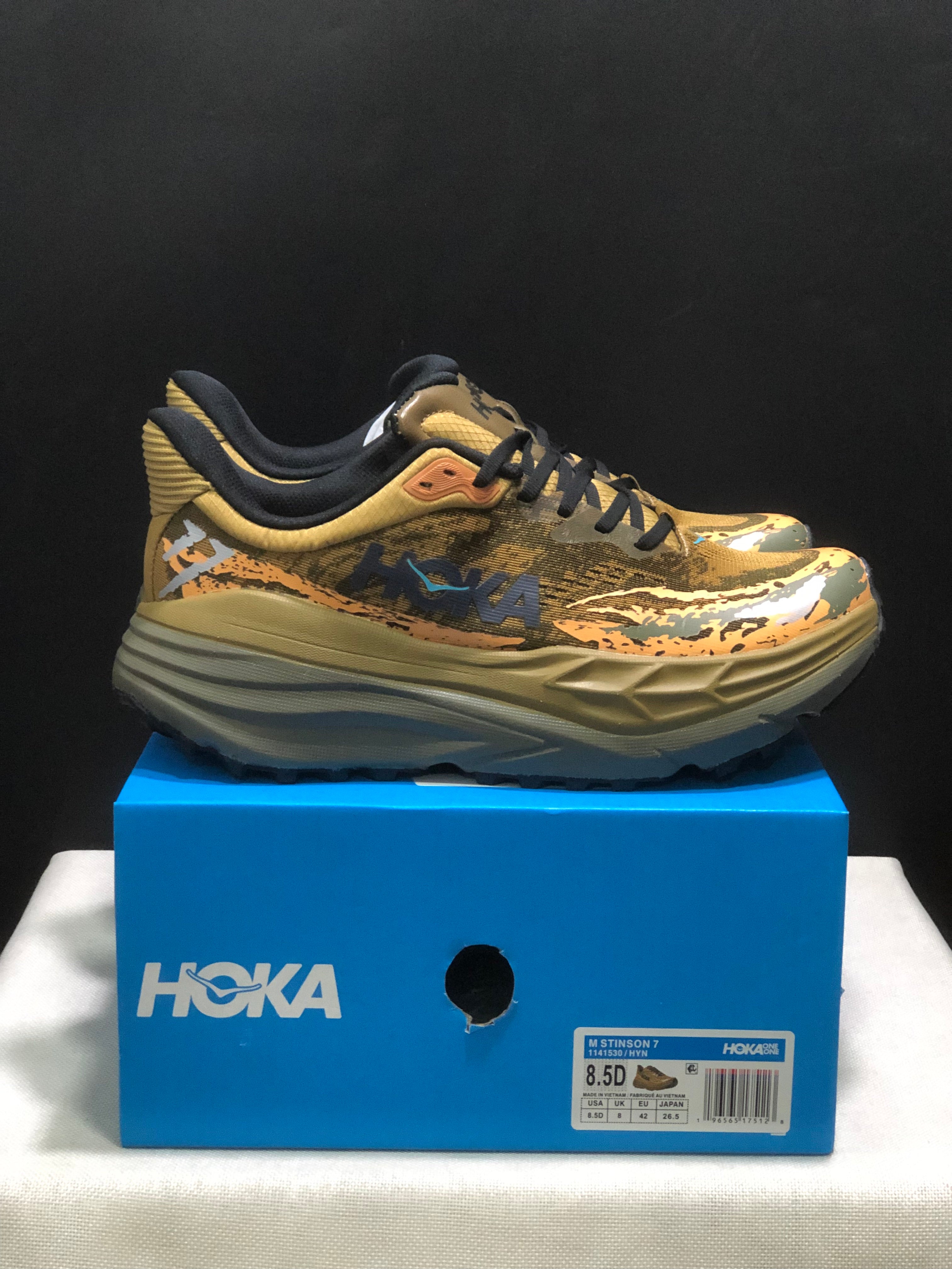 Hoka One One Stinson 7 Comfortable Anti-slip Outdoor Running Shoes Sneakers Brown