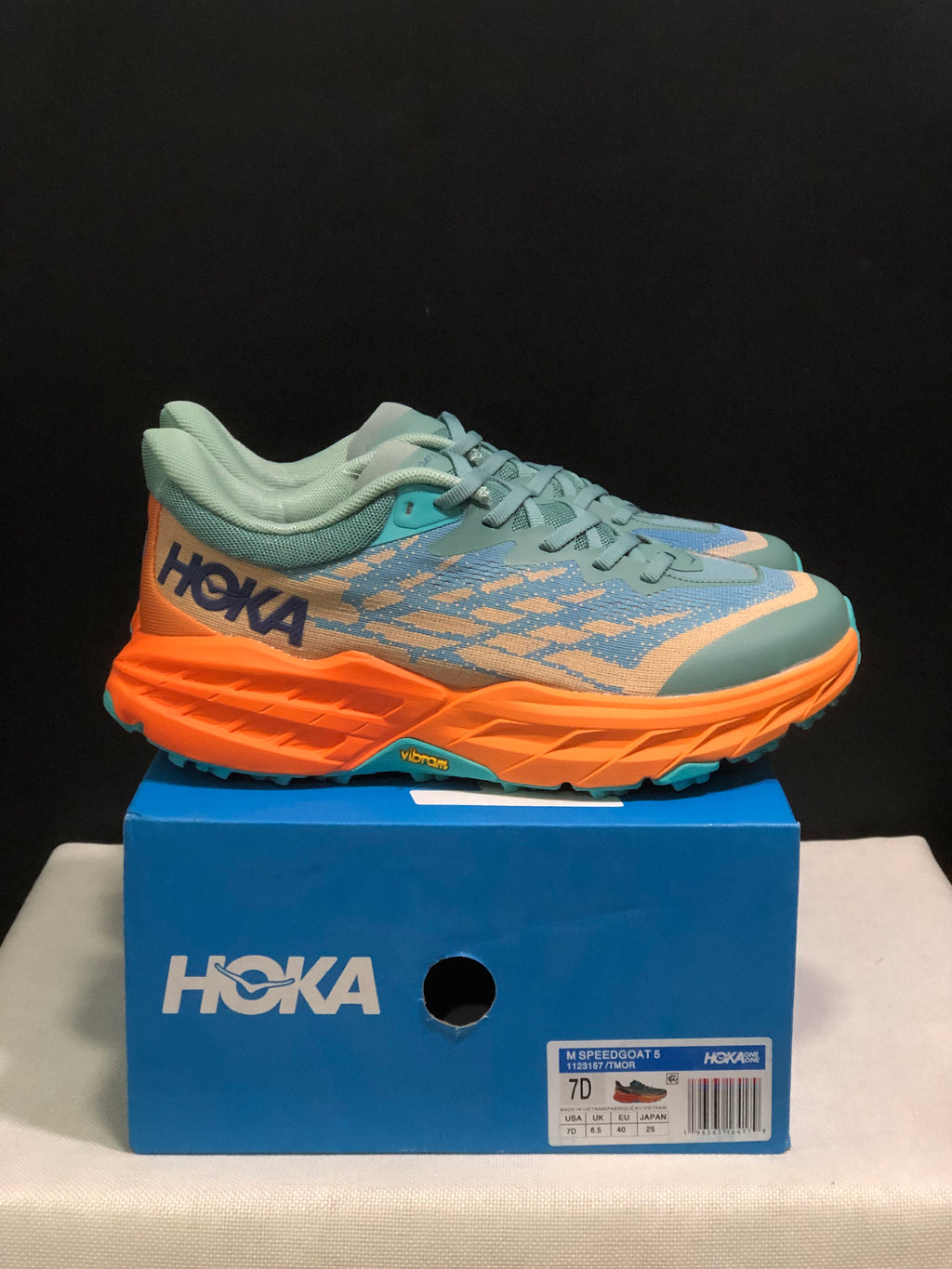 Hoka One One Speedgoat 5 Men's Trail Running Shoes Sneakers Teal/Orange
