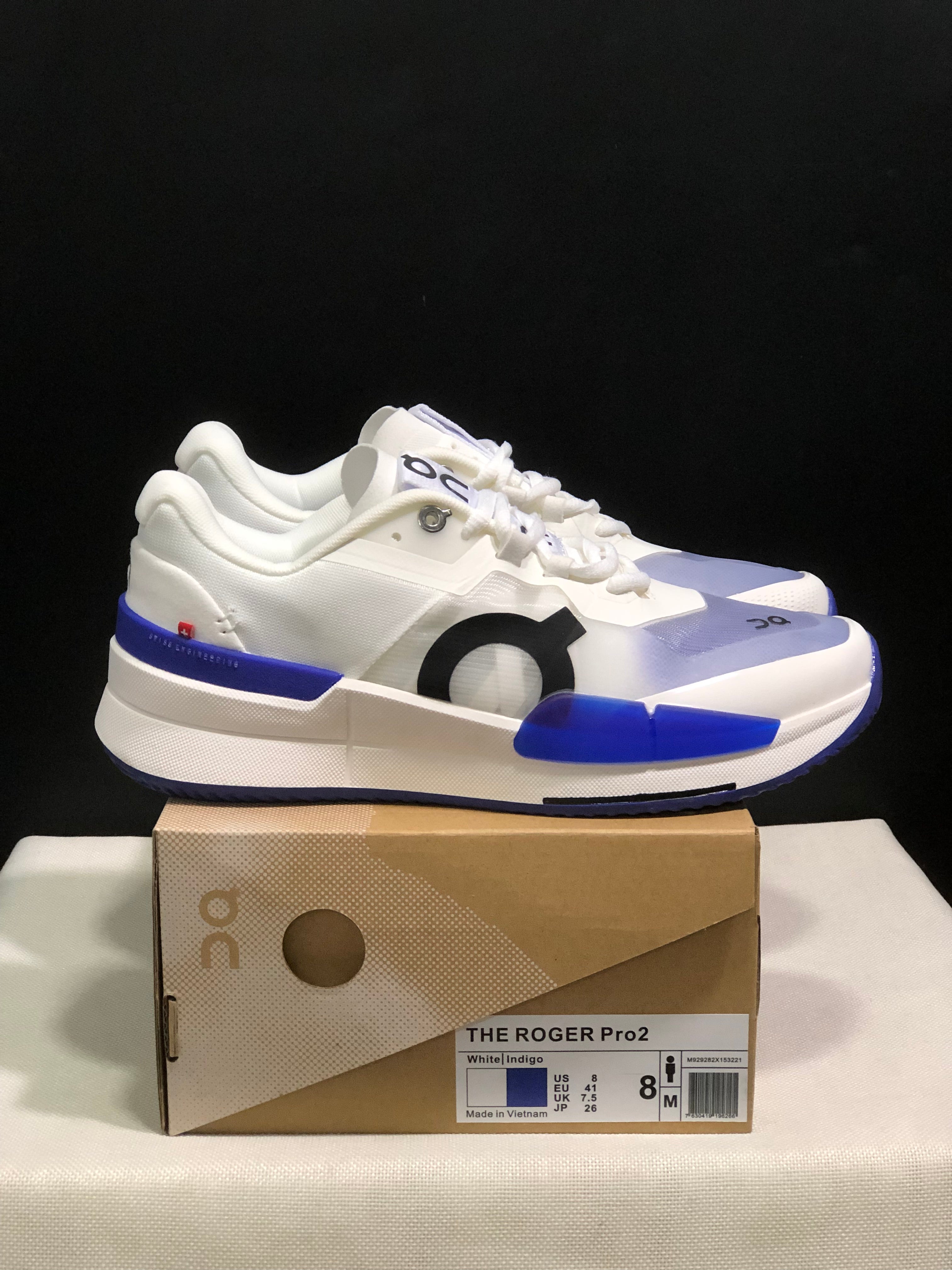 On Running The Roger Pro 2 Breathable Mesh Training Running Shoes White/Indigo