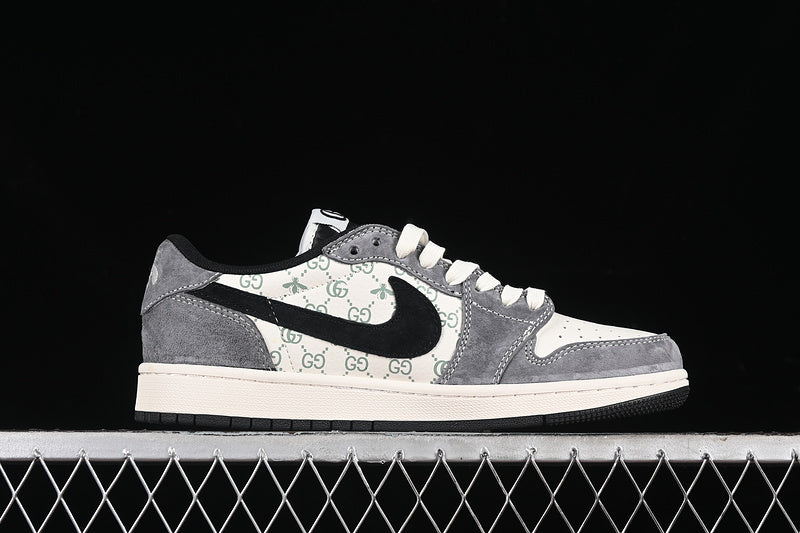 Travis Scott Fragment Design Nike Air Jordan 1 Low OG SP Black White Grey Sneakers