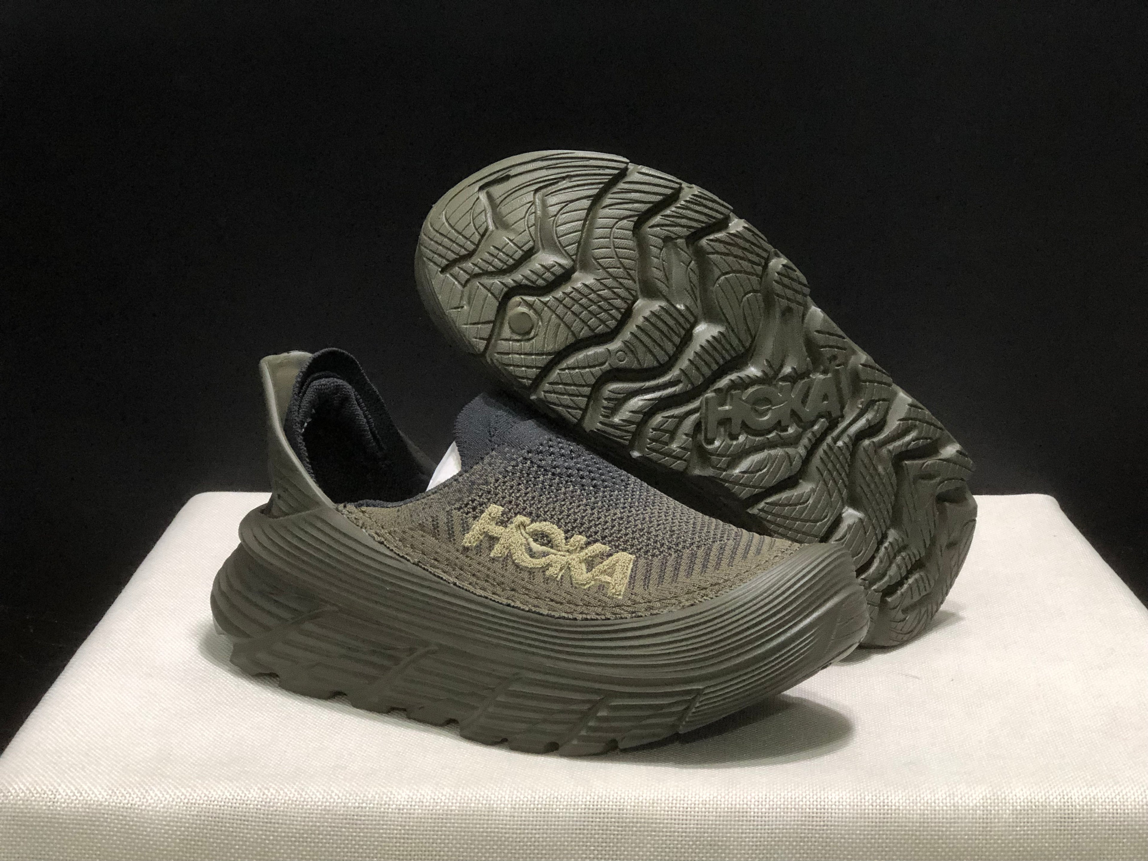 Hoka One One Restore TC Elastic Comfortable Low-top Running Shoes Sneakers Brown