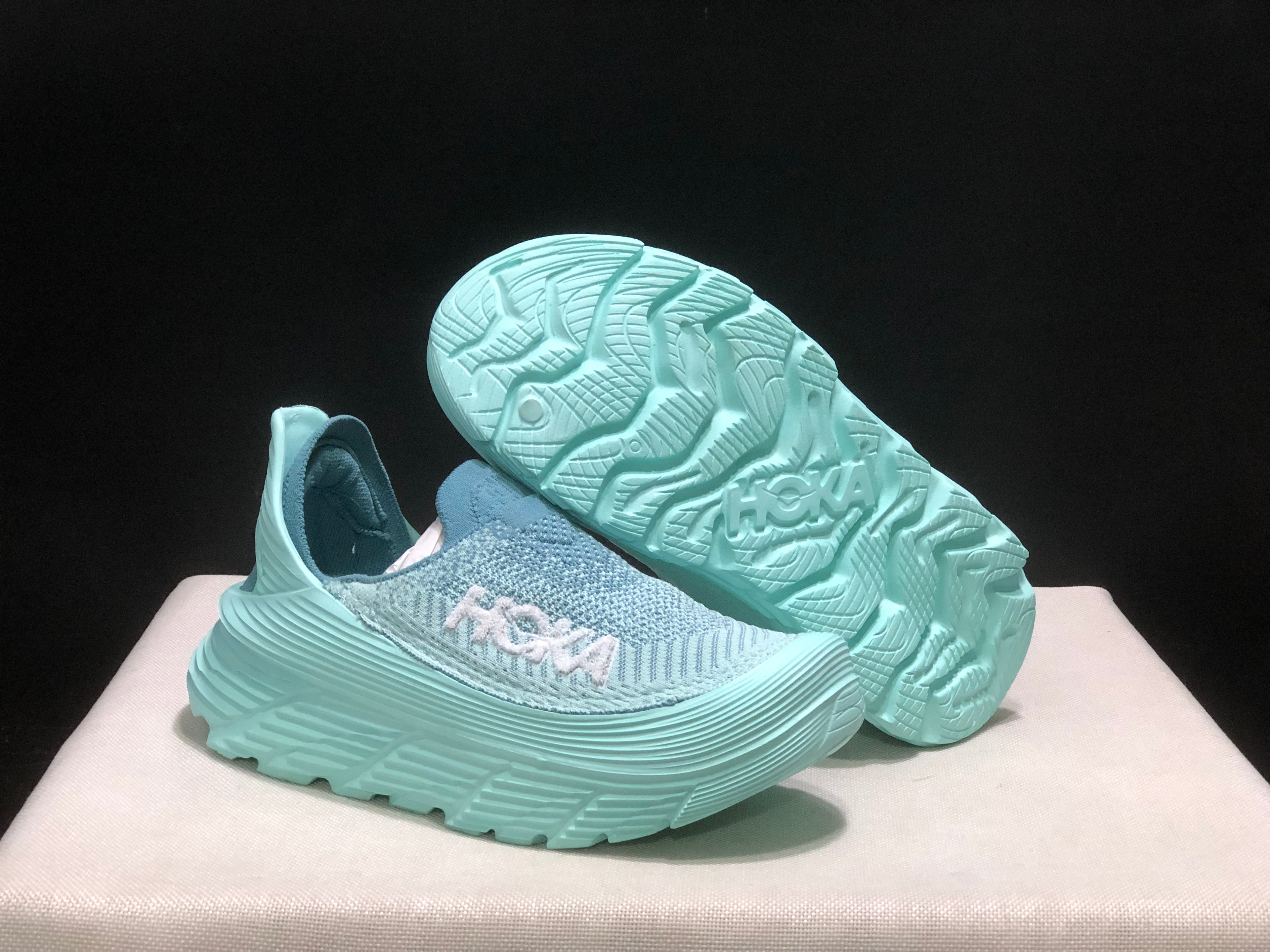 Hoka One One Restore TC Elastic Comfortable Low-top Running Shoes Sneakers Teal