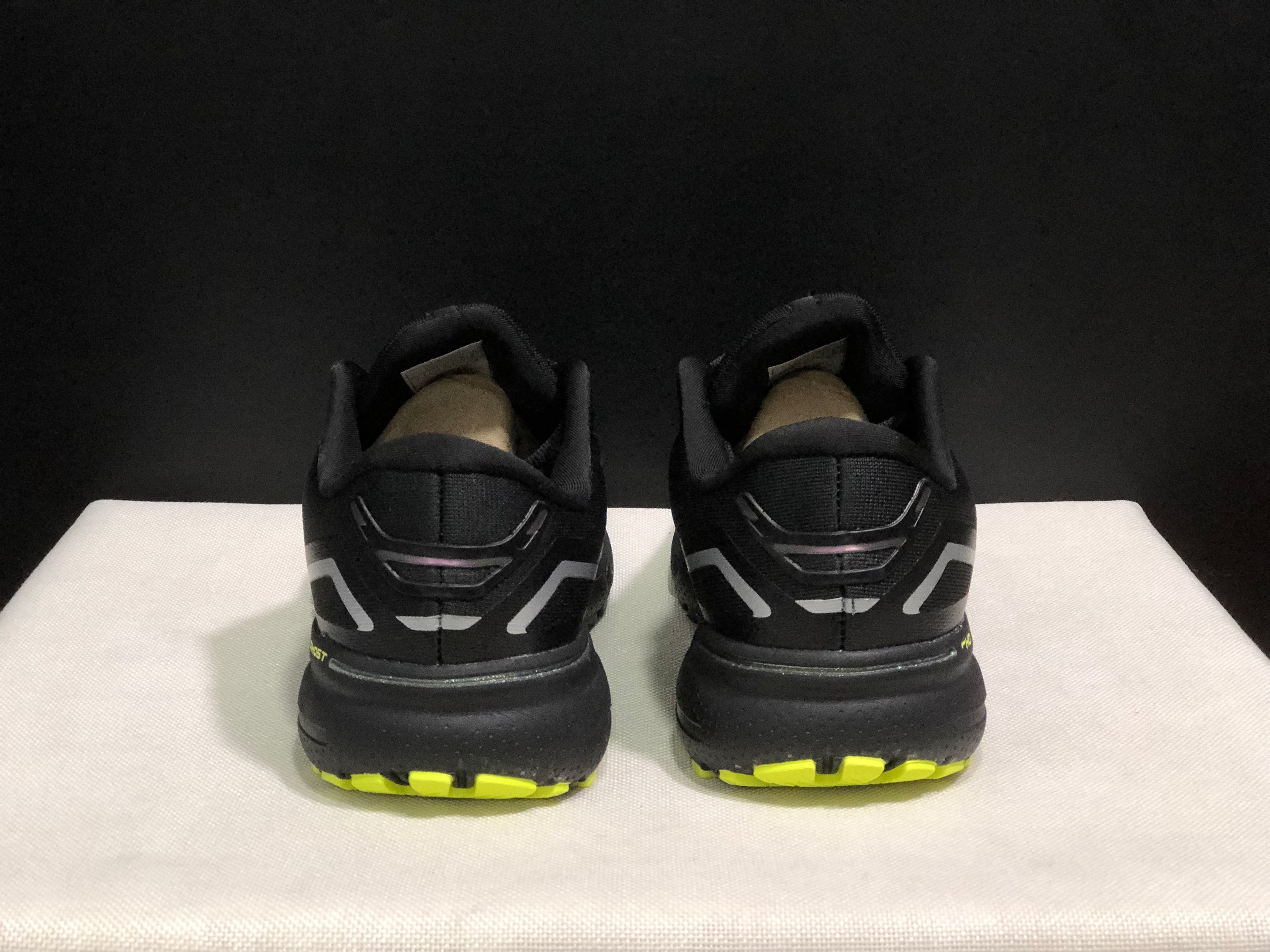 Brooks Ghost 15 Shock-absorbing Wear-resistant Low-top Running Shoes Black Lime Green