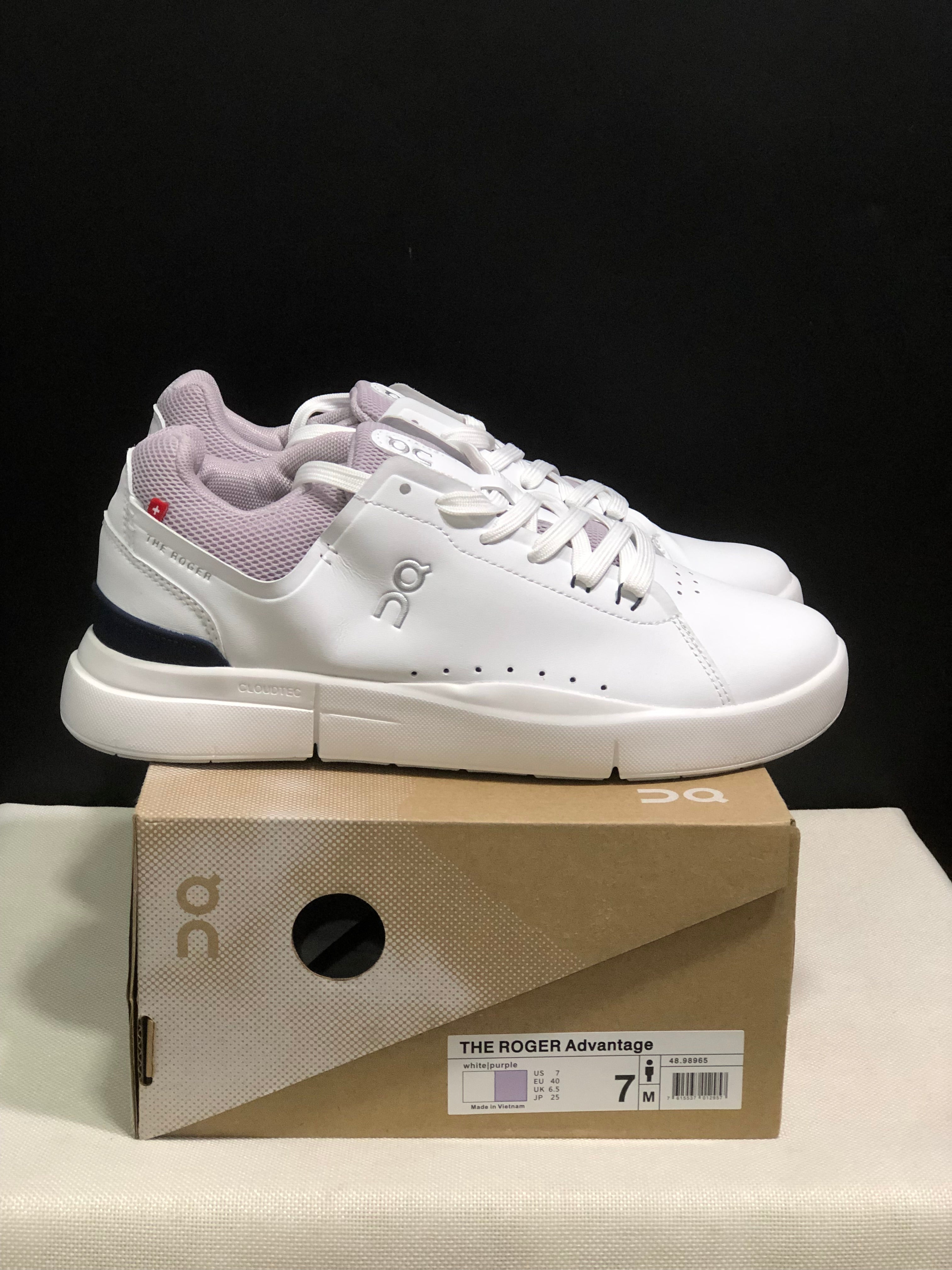 On Running The Roger Spin Board Shoes White/Light Purple