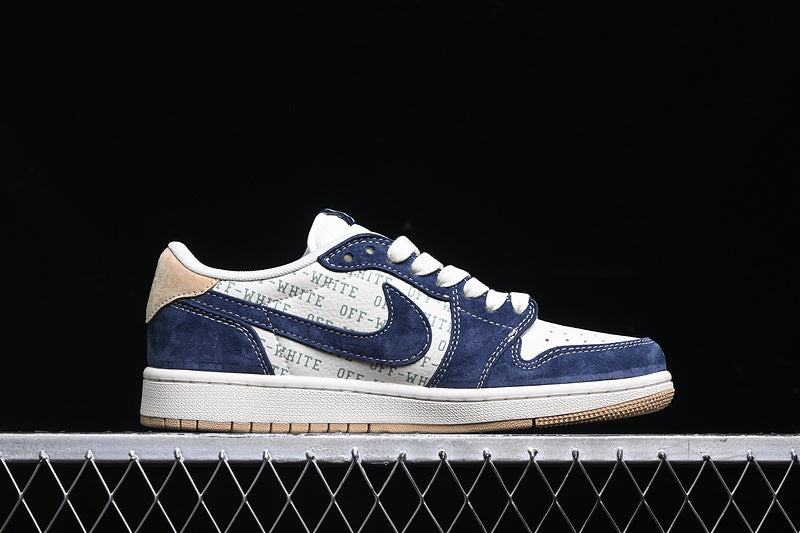 Travis Scott Fragment Design Nike Air Jordan 1 Low OG SP Navy White Sneakers