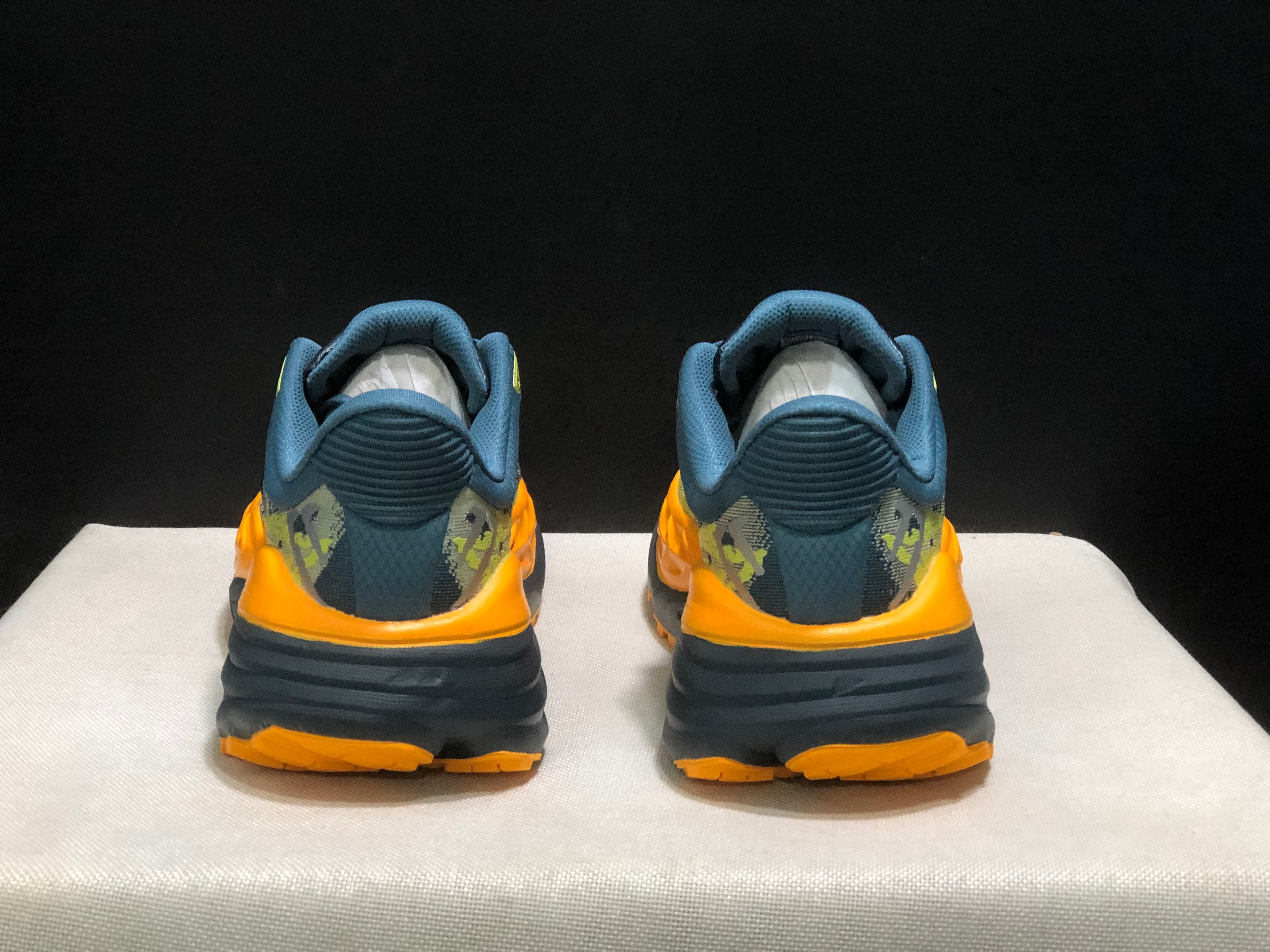 Hoka One One Stinson 7 Comfortable Anti-slip Running Shoes Turquoise/Camouflage/Orange