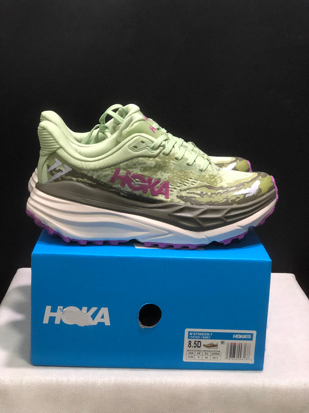 Hoka One One Stinson 7 Comfortable Anti-slip Outdoor Running Shoes Sneakers Light Green