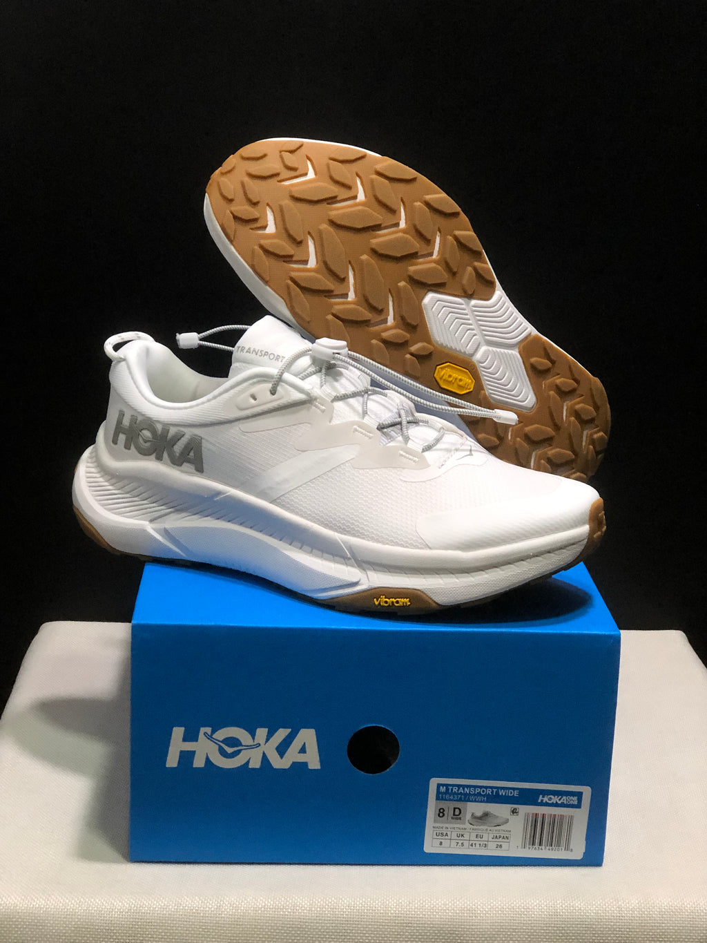 Hoka One One Transport Drawstring Low-top Running Shoes Sneakers White