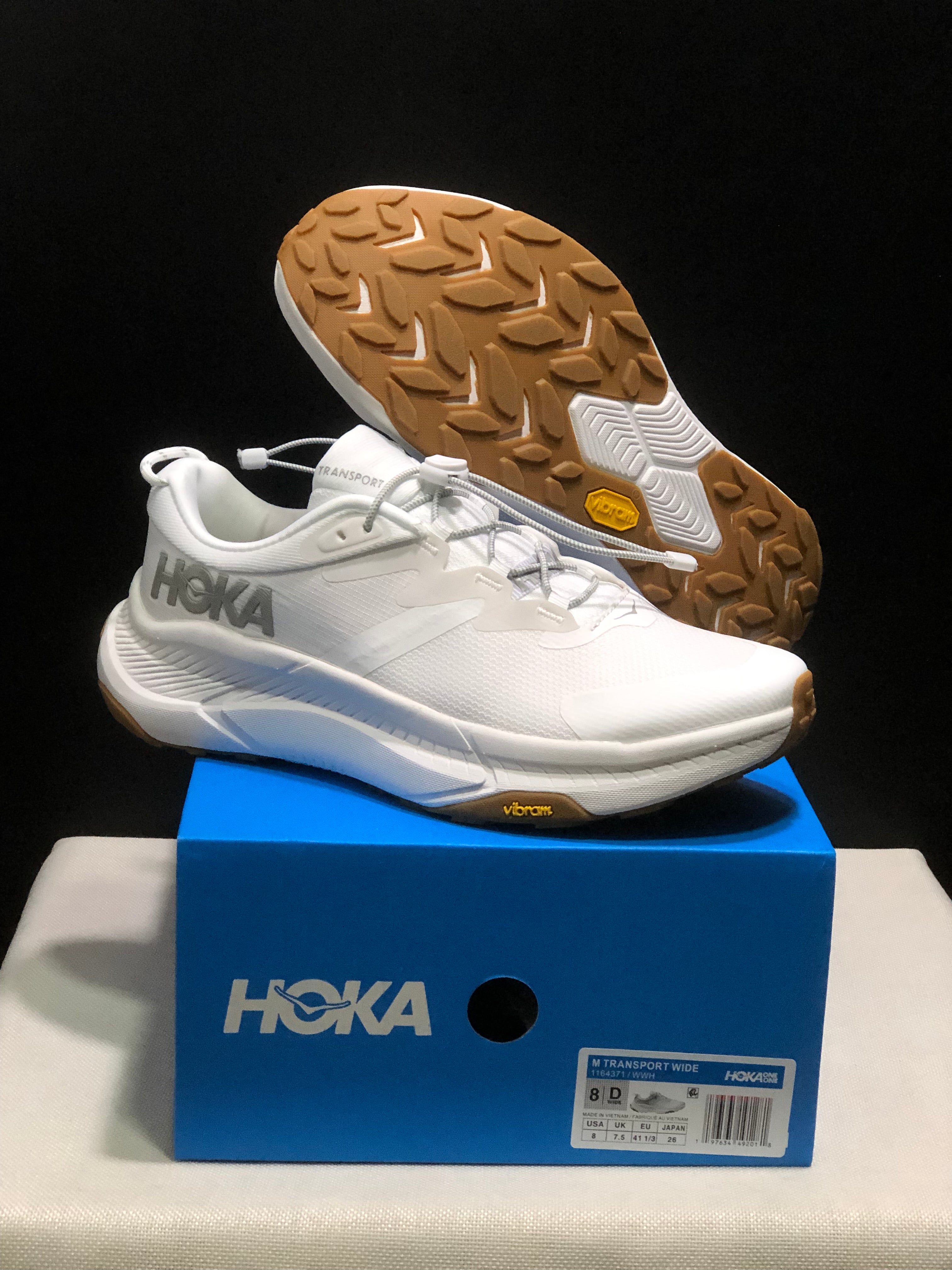 Hoka One One Transport Drawstring Low-top Running Shoes Sneakers White