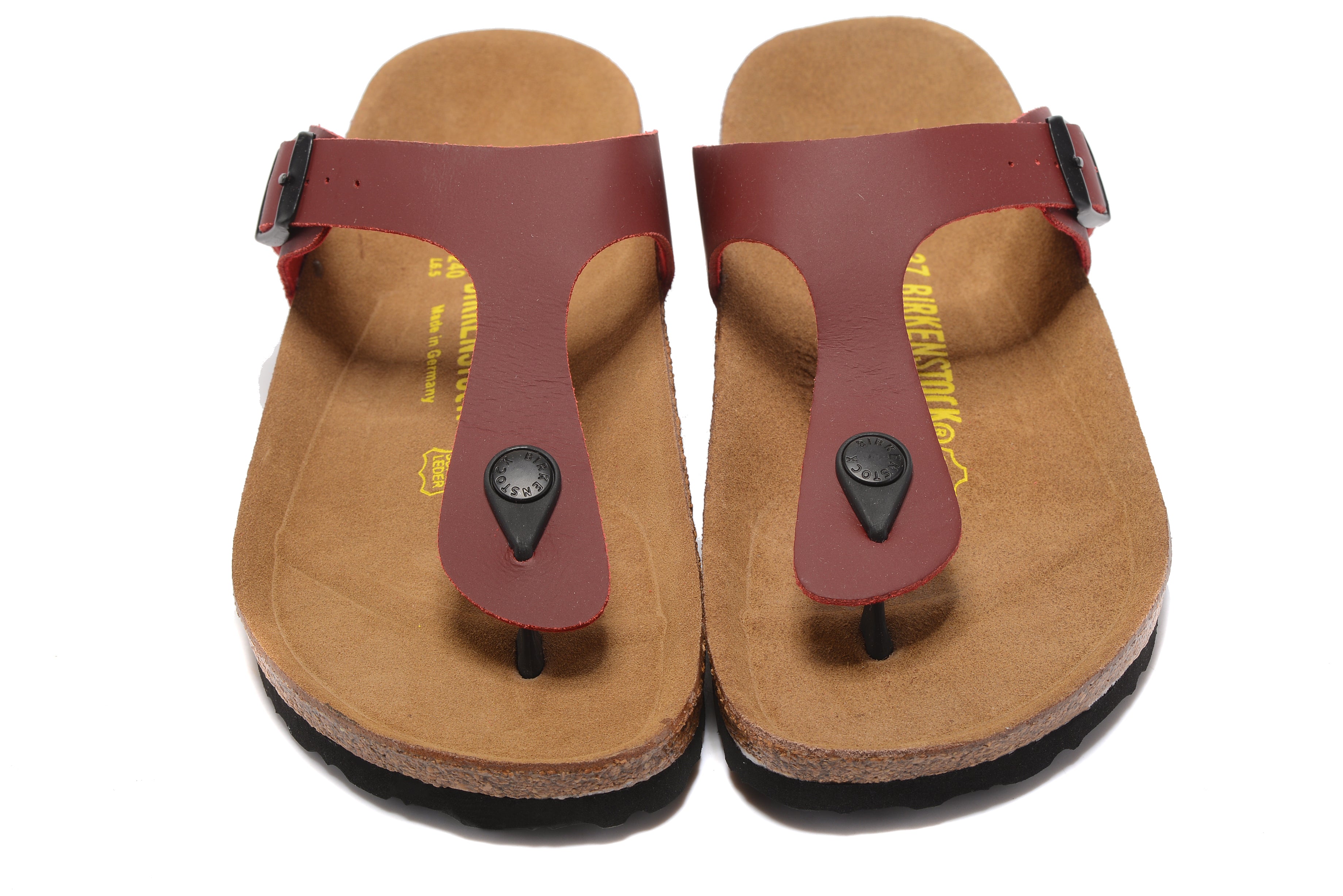 Birkenstock Gizeh Wine Red Flip Flops Leather Sandals
