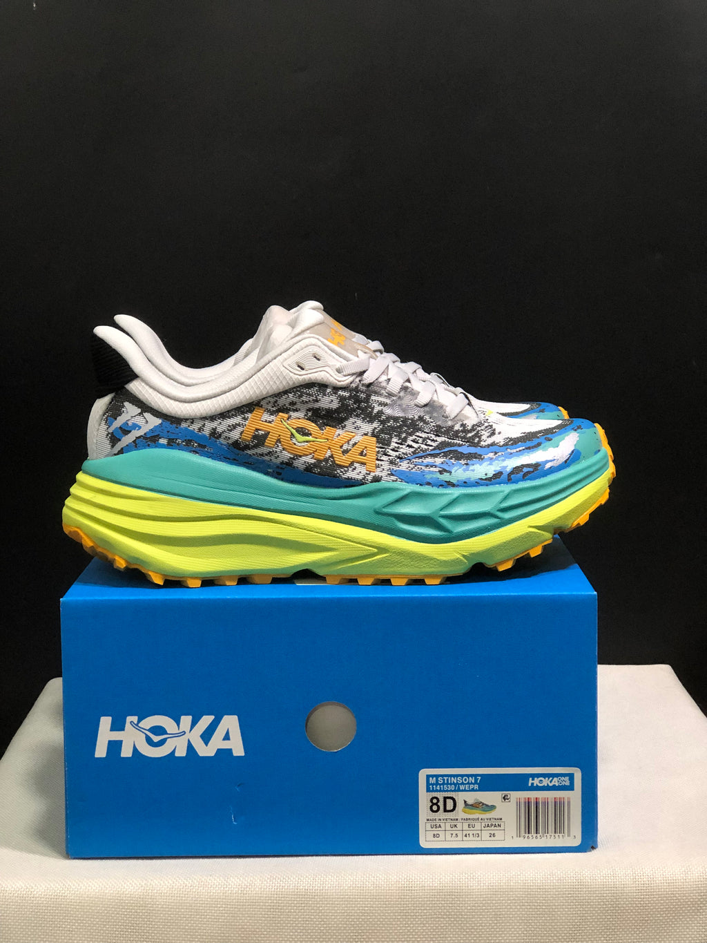 Hoka One One Stinson 7 Comfortable Anti-slip Outdoor Running Shoes Sneakers Teal