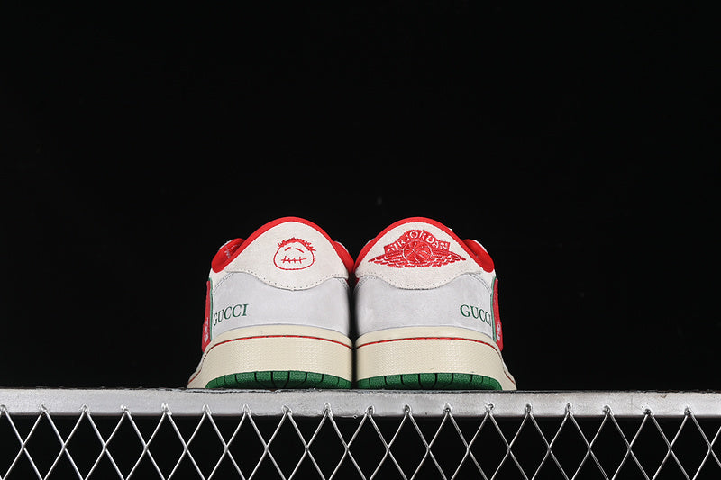 Travis Scott Fragment Design Nike Air Jordan 1 Low OG SP Green Sole Red White Sneakers
