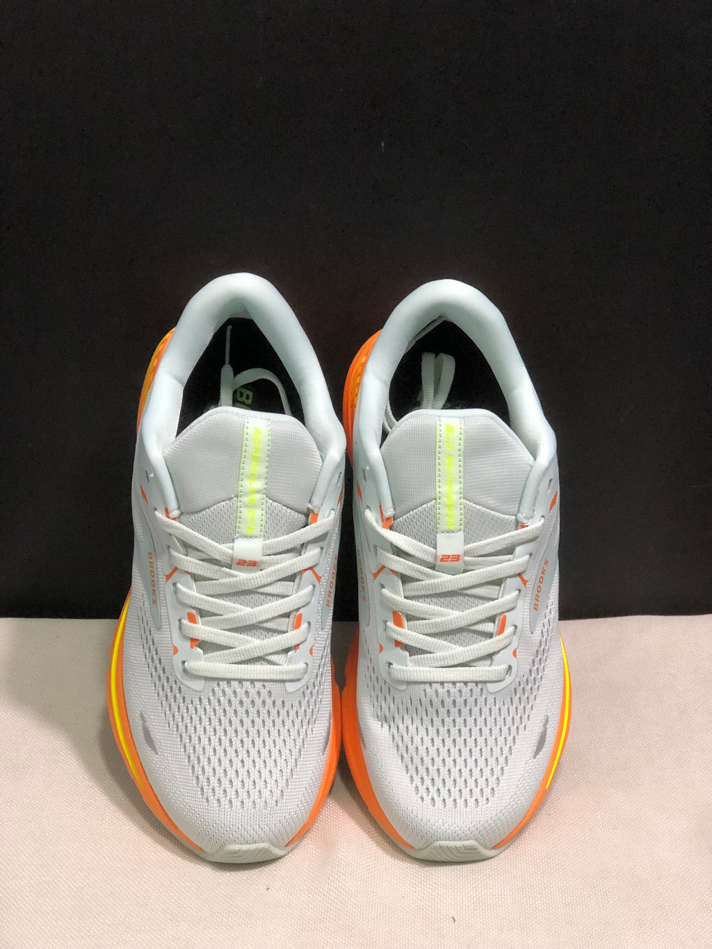 Brooks Adrenaline GTS 23 Shock-absorbing Wear-resistant Low-top Running Shoes Light Blue/Sunset Yellow