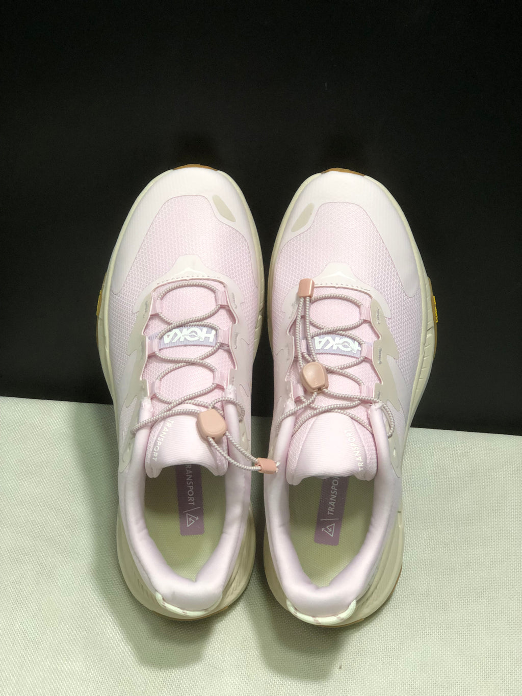 Hoka One One Transport Drawstring Low-top Running Shoes Sneakers Light Pink