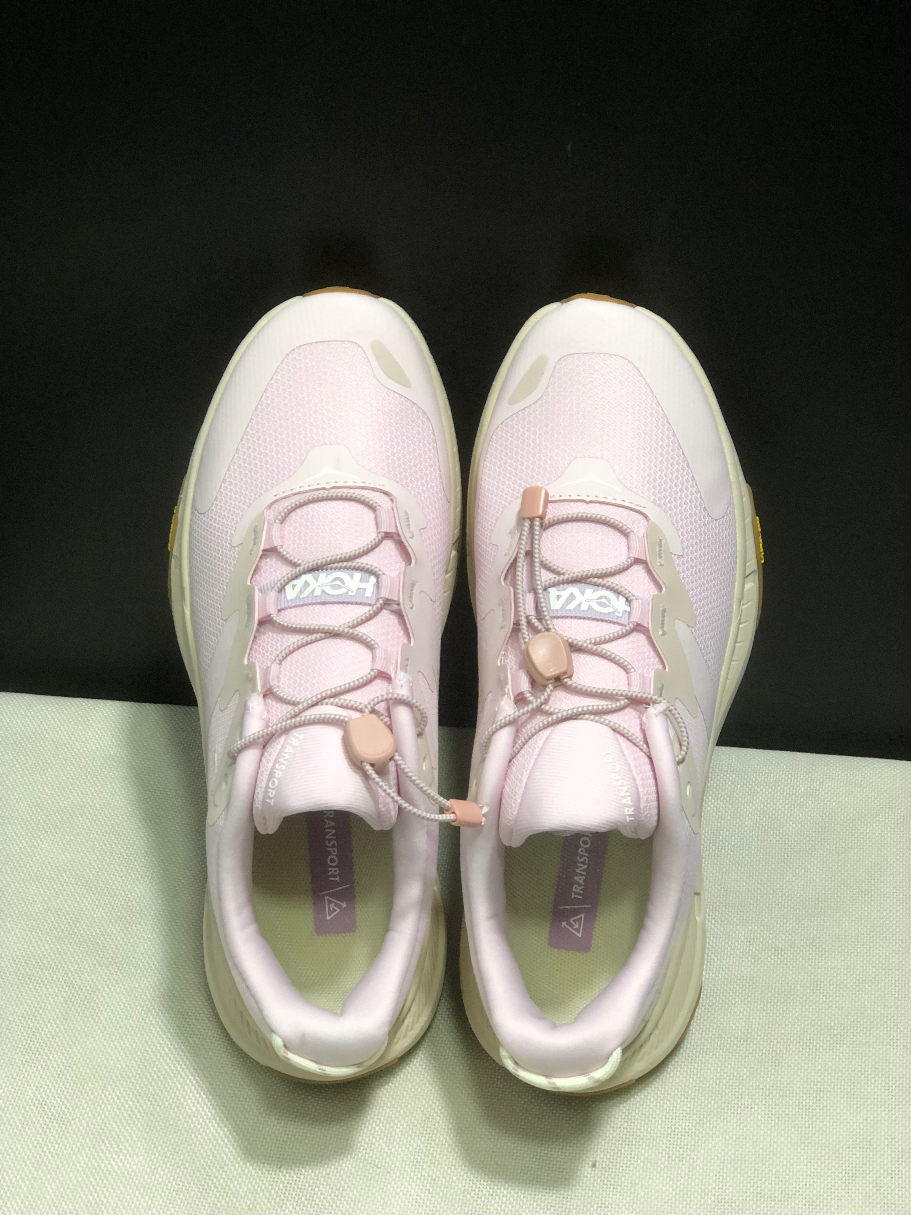 Hoka One One Transport Drawstring Low-top Running Shoes Sneakers Light Pink