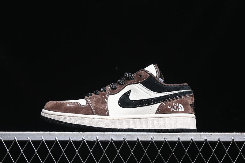 Travis Scott Fragment Design Nike Air Jordan 1 Low The North Face White Black Brown Sneakers