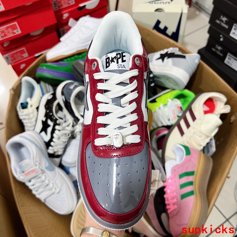 A Bathing Ape Bape Sta Low Red Gray