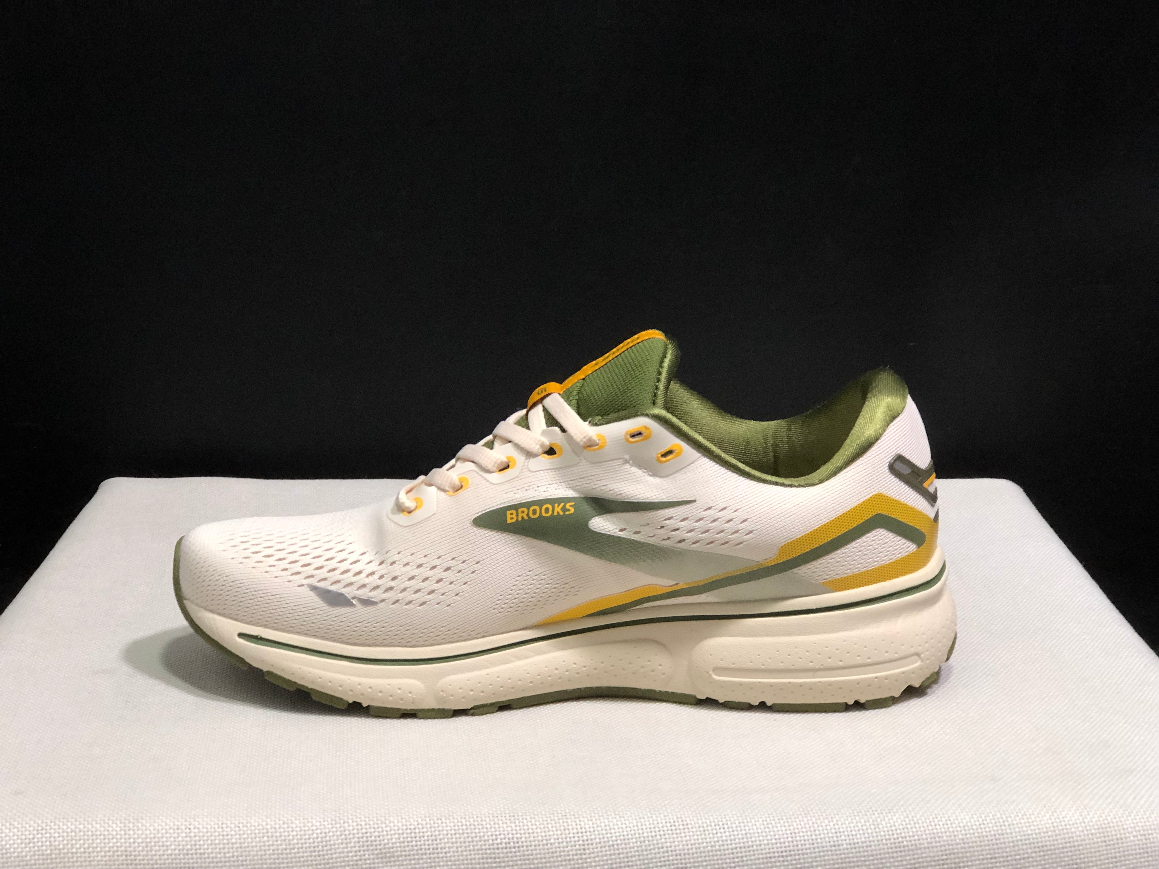Brooks Ghost 15 Shock-absorbing Wear-resistant Low-top Running Shoes Yellow Cauliflower Green
